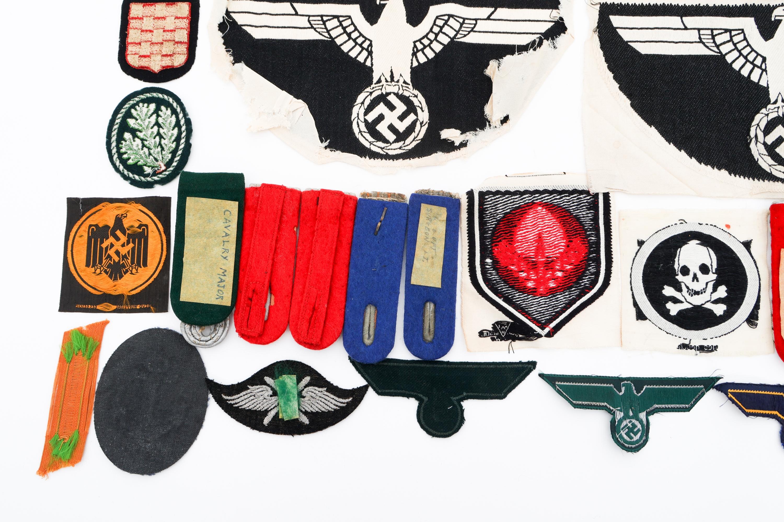 WWII GERMAN SHOULDER BOARDS, PATCHES, & ARMBANDS