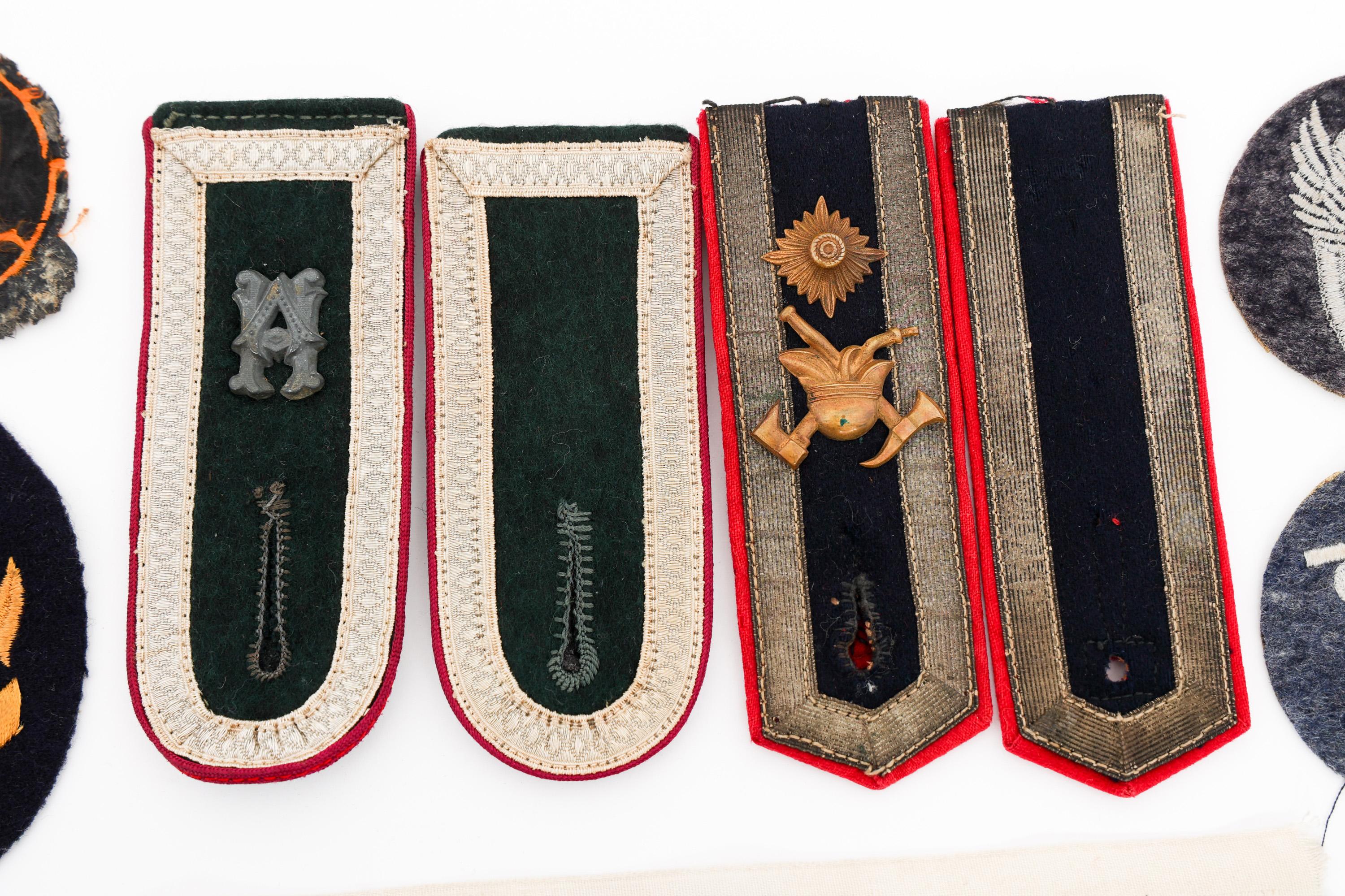 WWII GERMAN SHOULDER BOARDS, PATCHES, & ARMBANDS