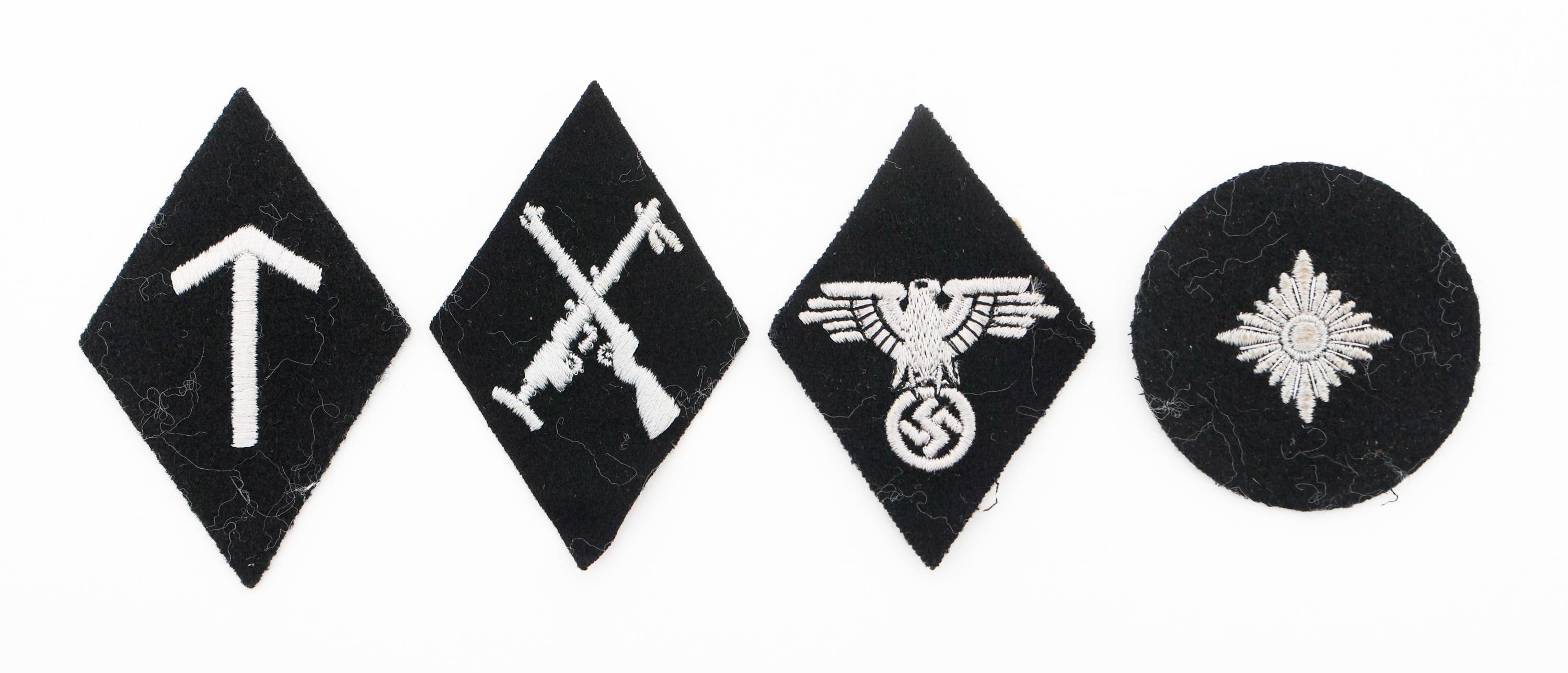 WWII GERMAN SS SLEEVE DIAMONDS & RANK PIP