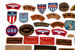 WWII US PHOTOGRAPHER & CORRESPONDENT PATCHES