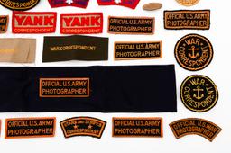 WWII US PHOTOGRAPHER & CORRESPONDENT PATCHES