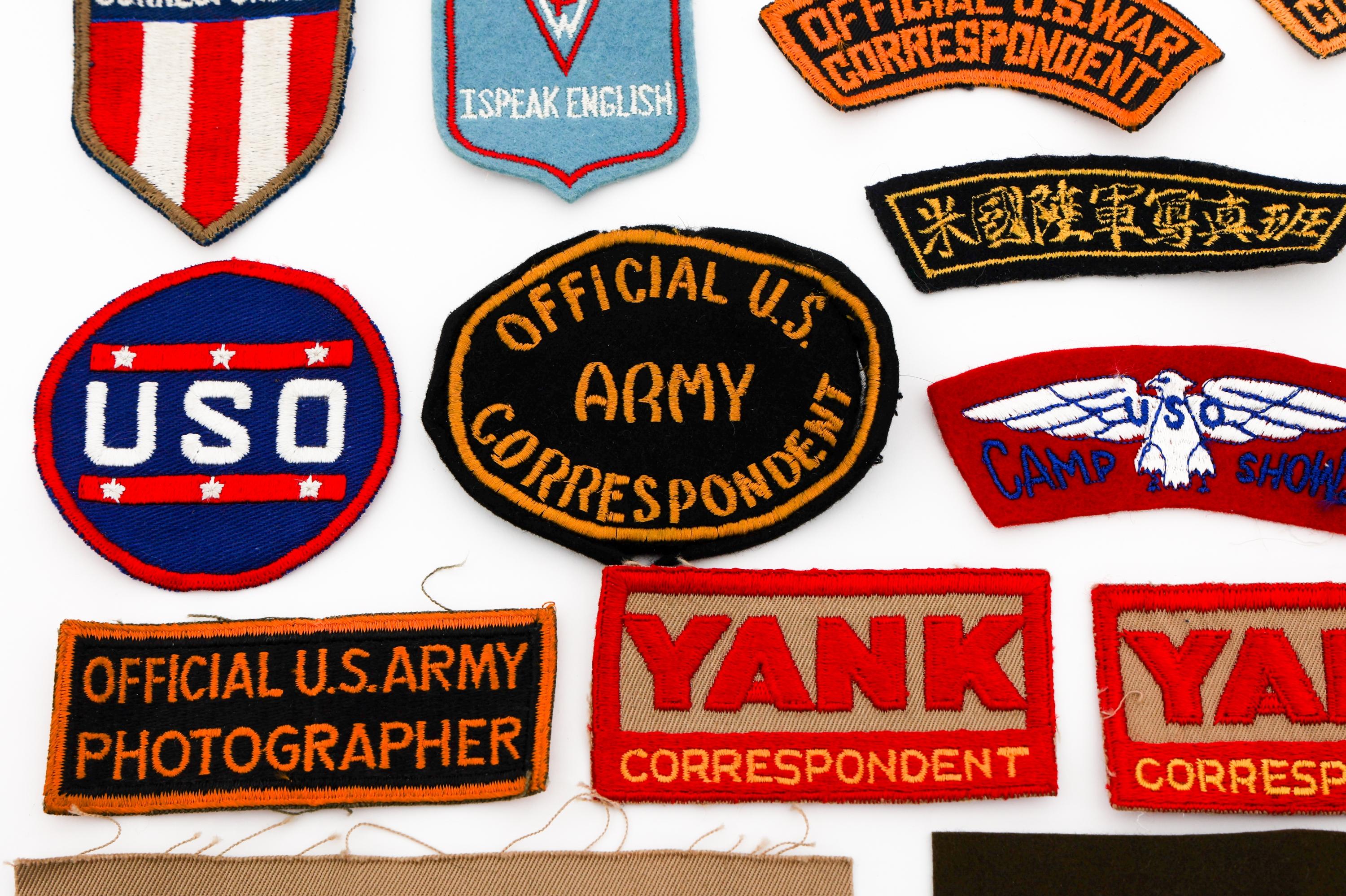 WWII US PHOTOGRAPHER & CORRESPONDENT PATCHES