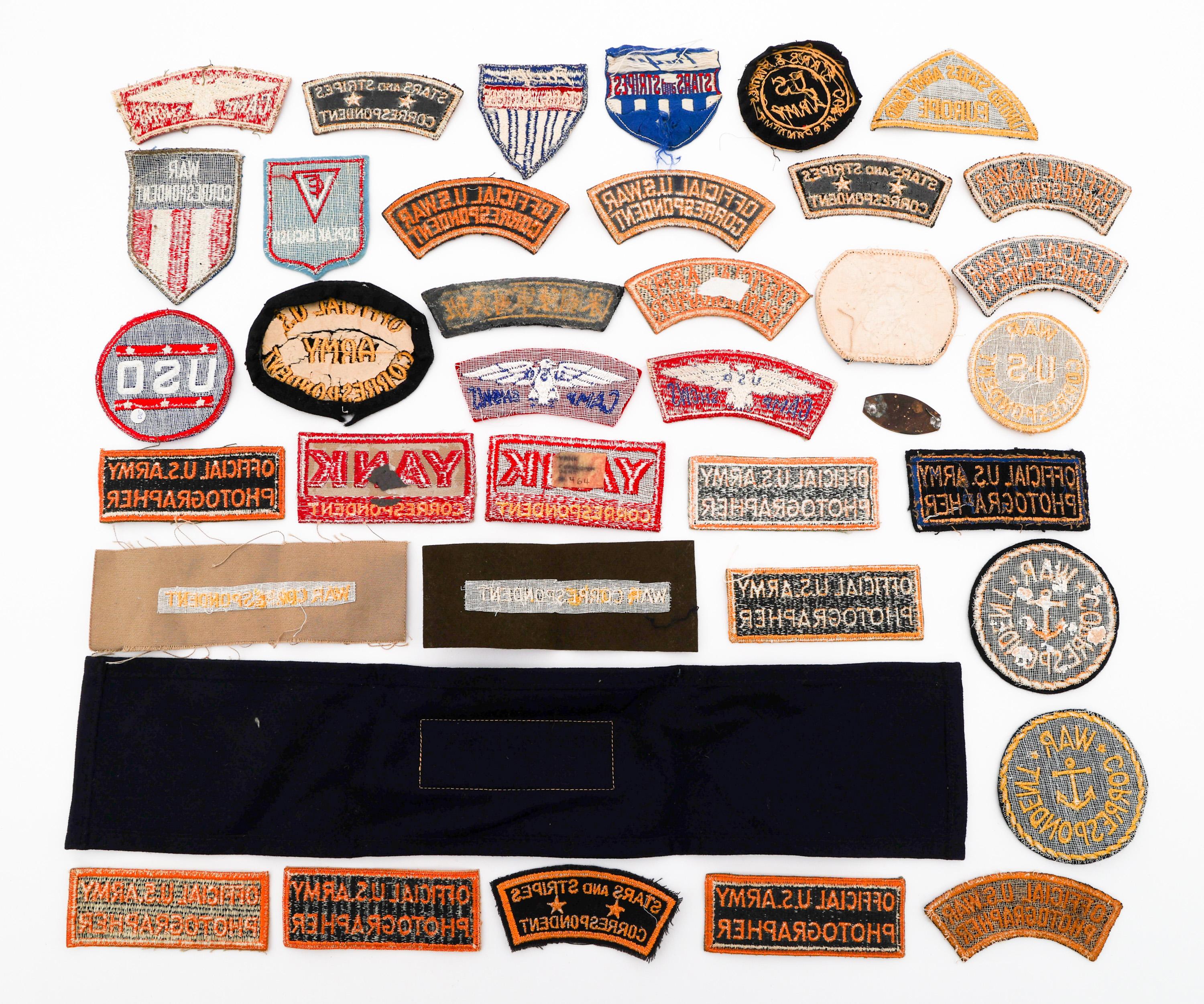 WWII US PHOTOGRAPHER & CORRESPONDENT PATCHES