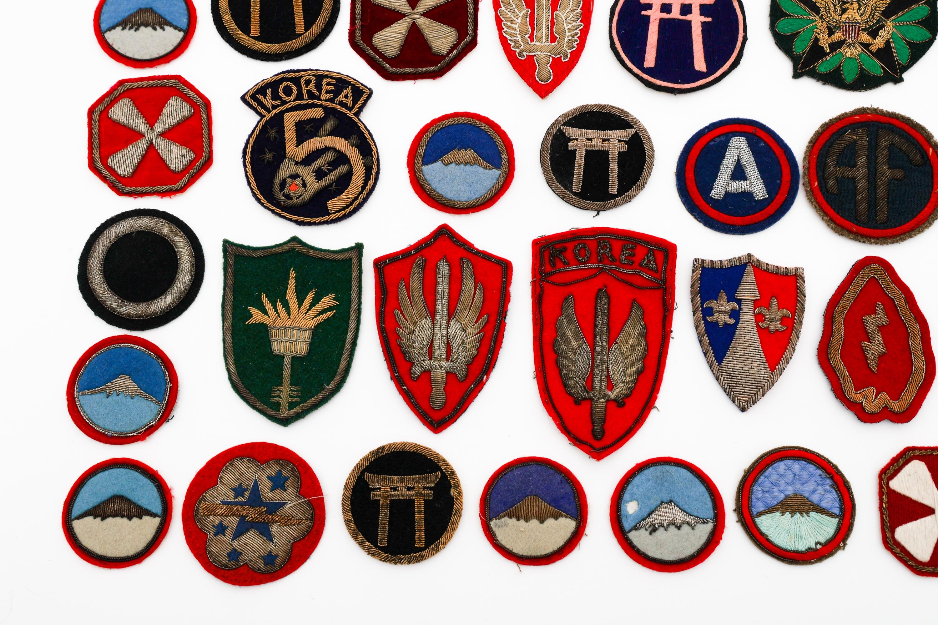 KOREAN WAR US ARMY THEATER MADE BULLION PATCHES