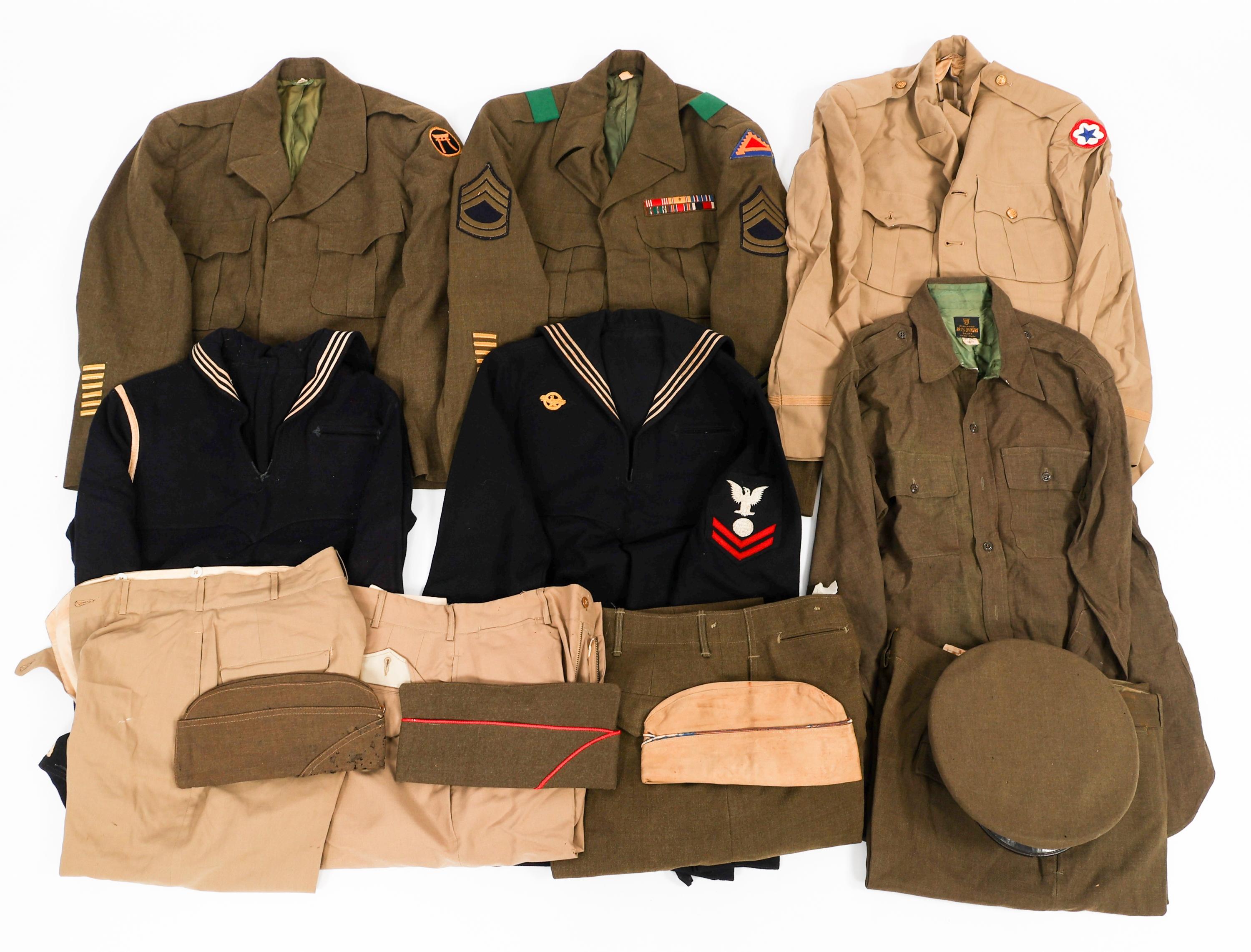 WWII US ARMY & NAVY UNIFORM ITEMS