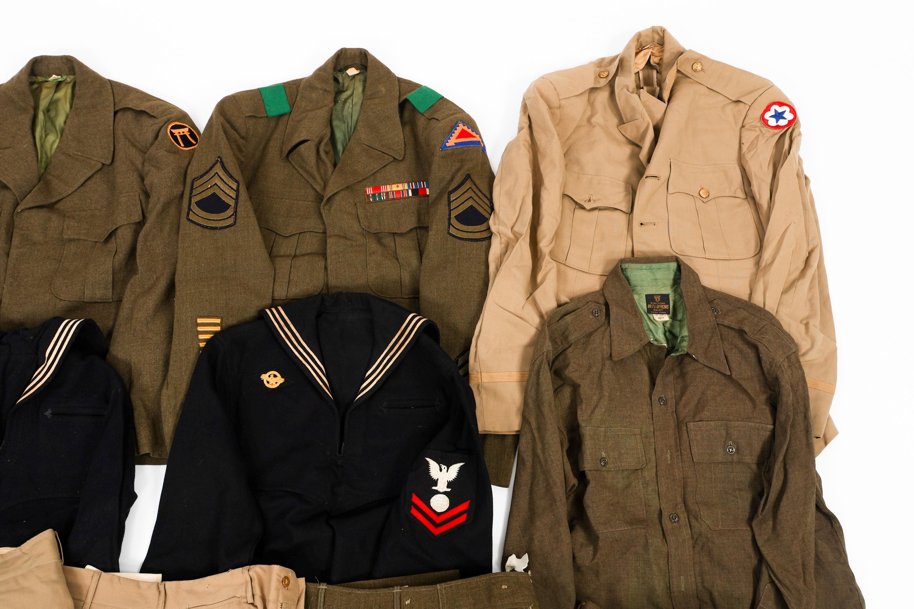 WWII US ARMY & NAVY UNIFORM ITEMS