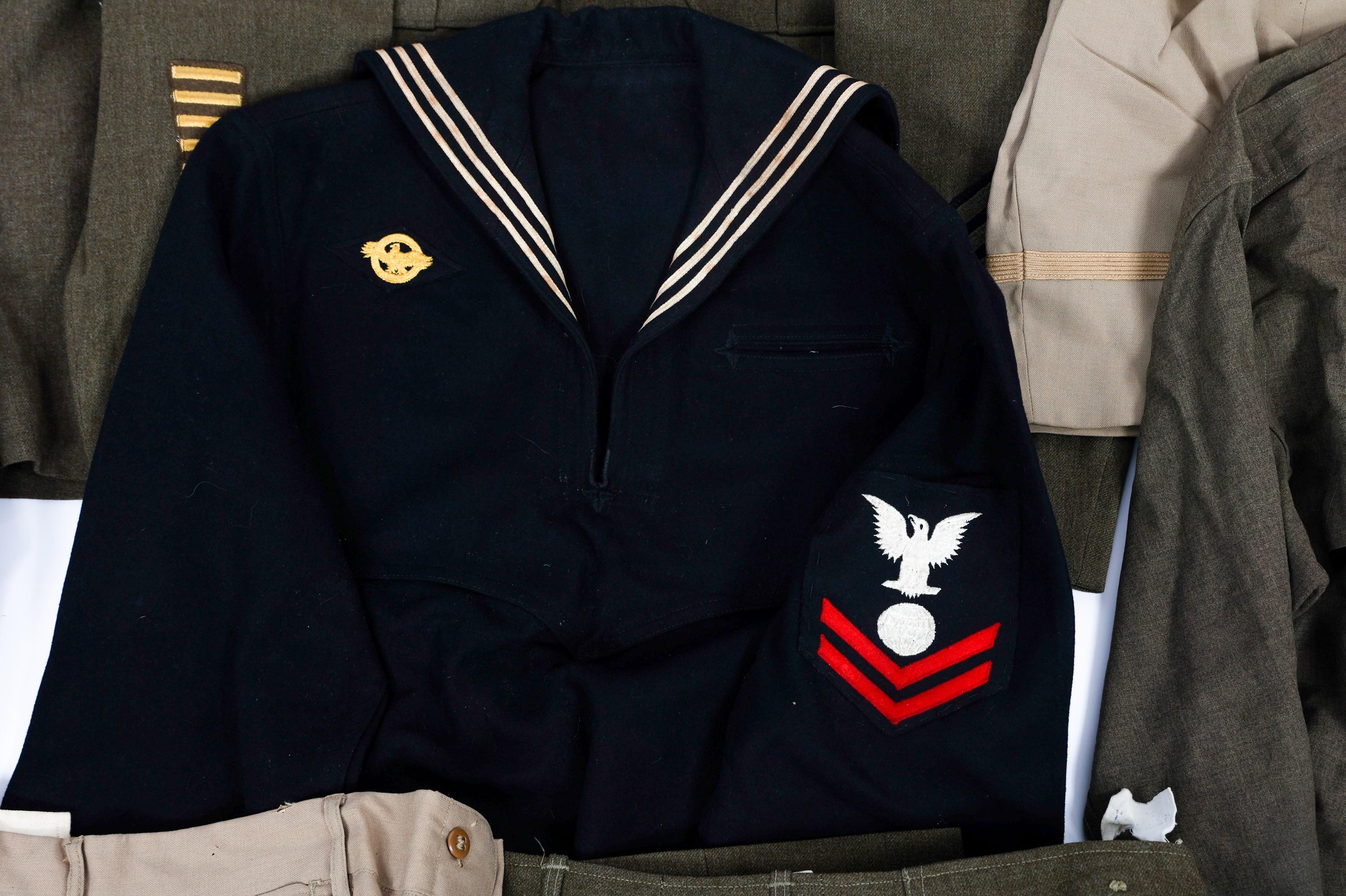 WWII US ARMY & NAVY UNIFORM ITEMS