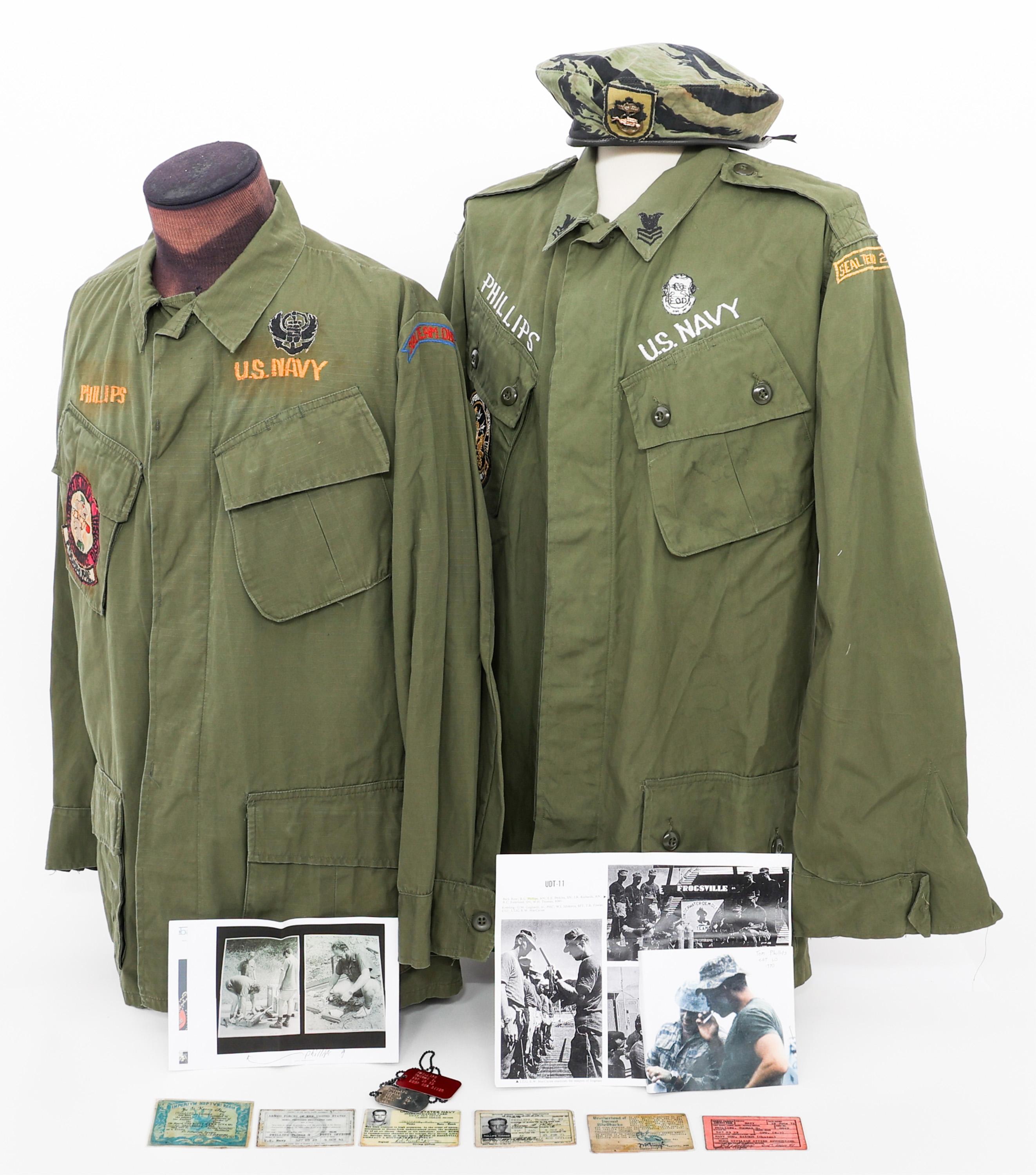 VIETNAM WAR US NAVY NAMED UDT / SEAL UNIFORMS