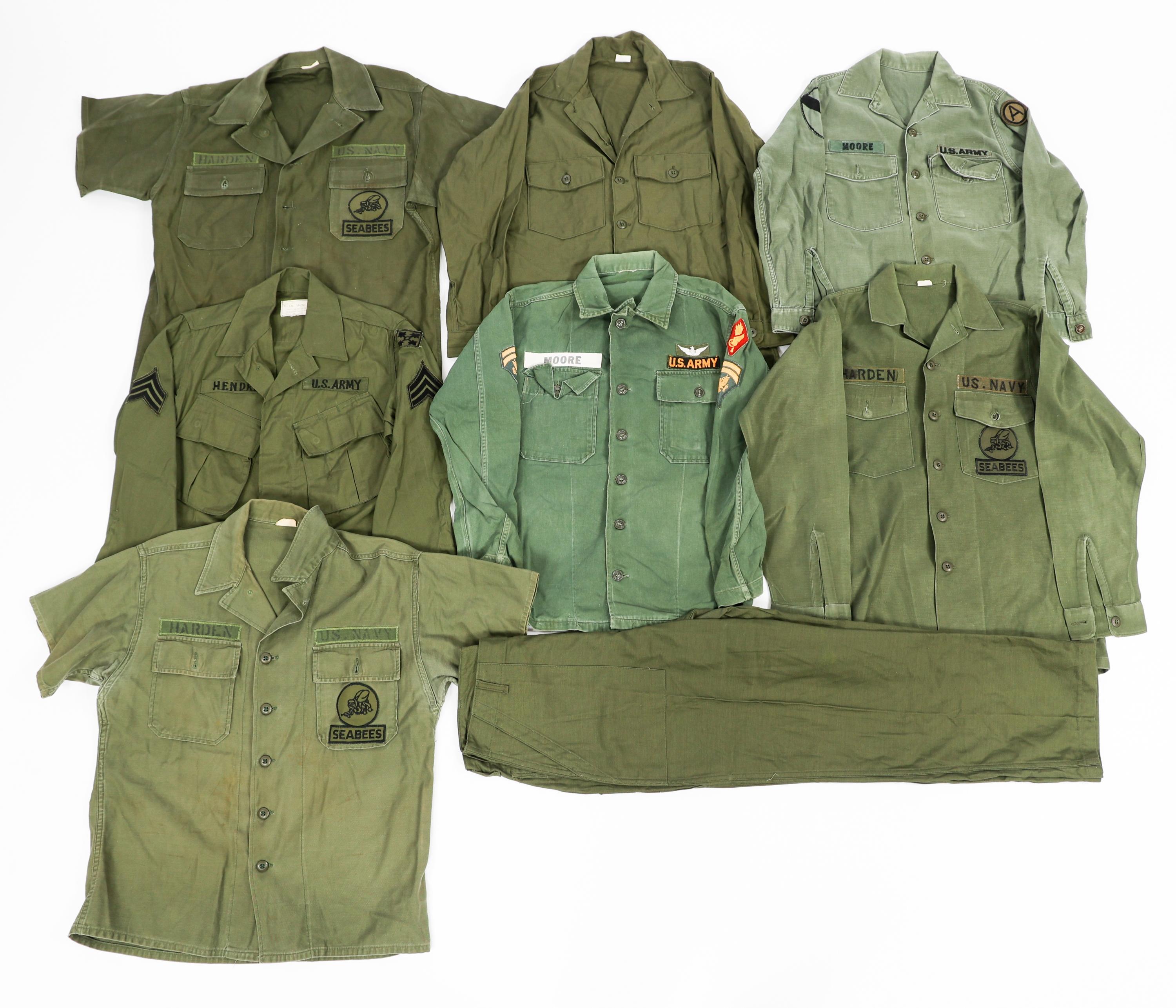 VIETNAM WAR US ARMY & NAVY OG-107 UTILITY SHIRTS