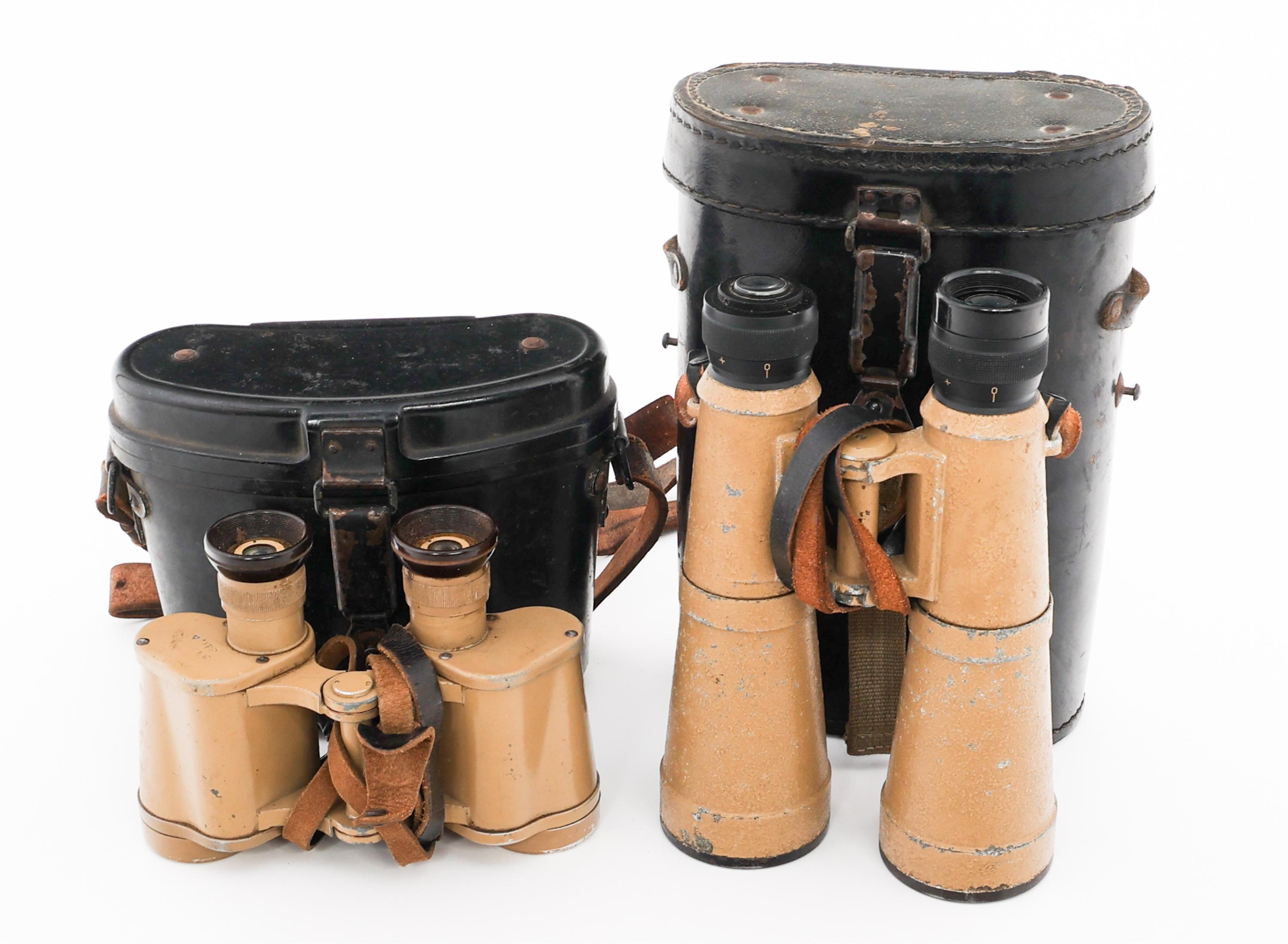 WWII GERMAN DIALYT 10 x 50 & ddx 6 x 30 BINOCULARS