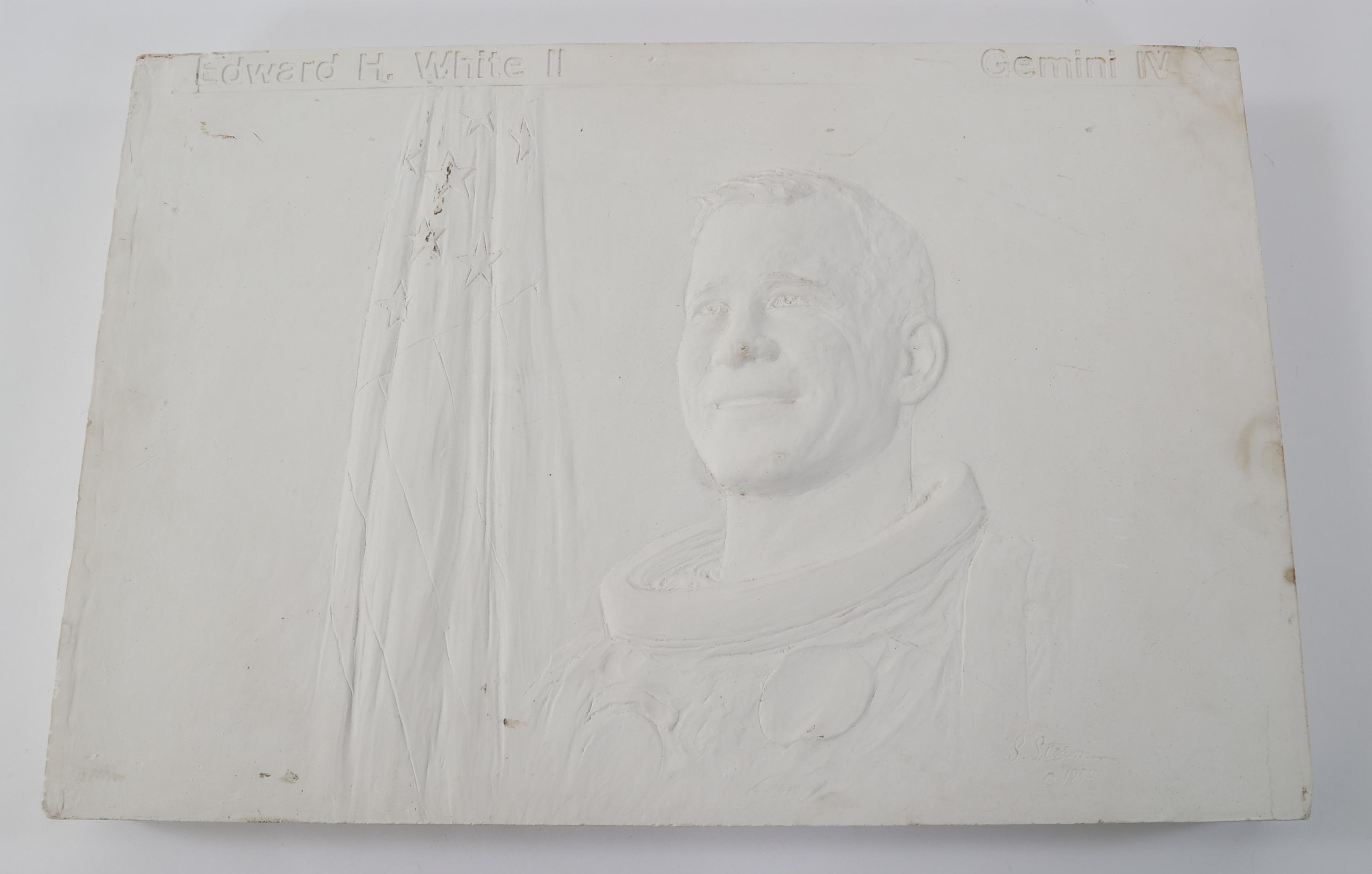 ASTRONAUT & USAF PILOT ED WHITE II PLASTER PLAQUE