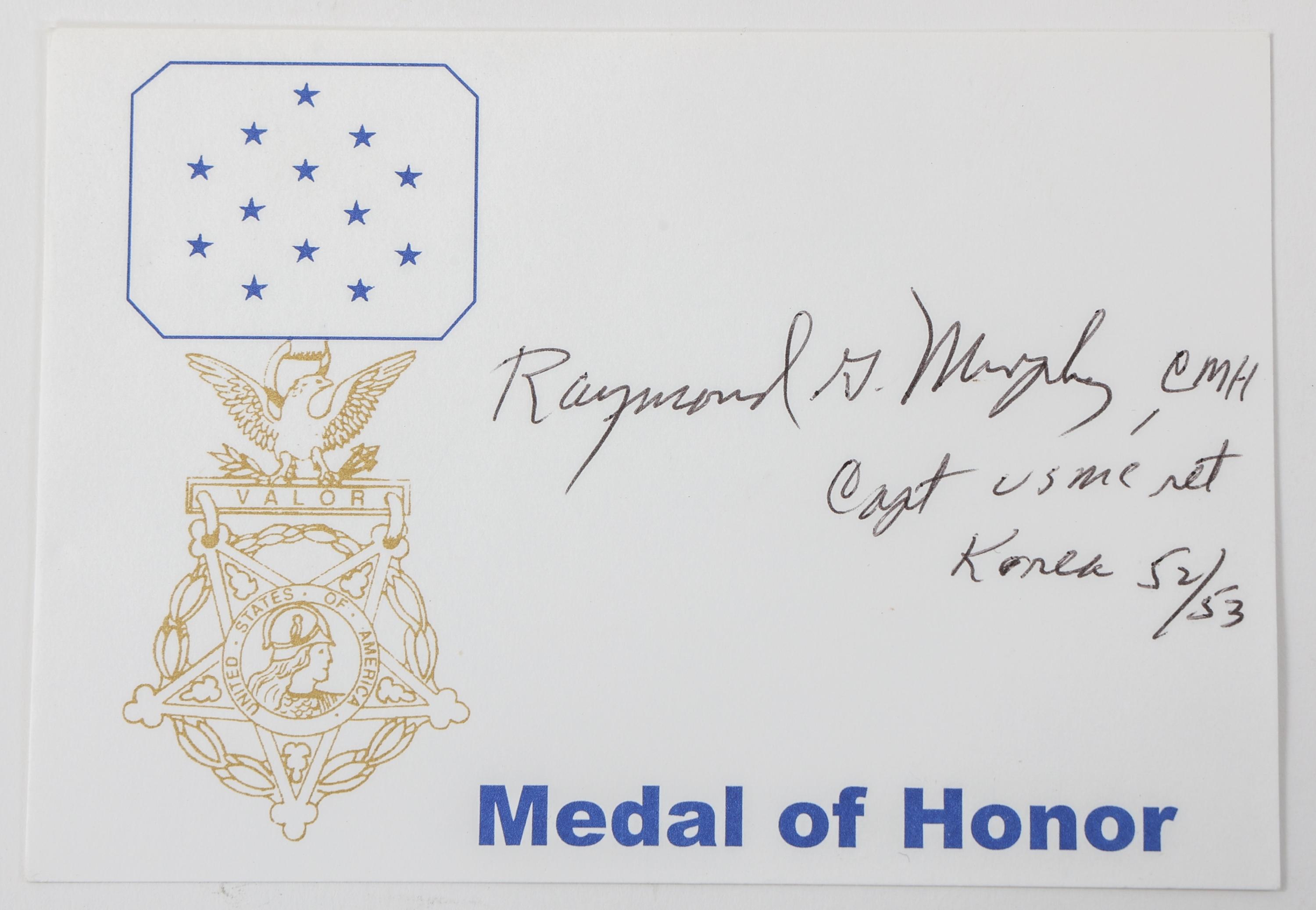 WWI - VIETNAM WAR US MEDAL OF HONOR SIGNED CARDS