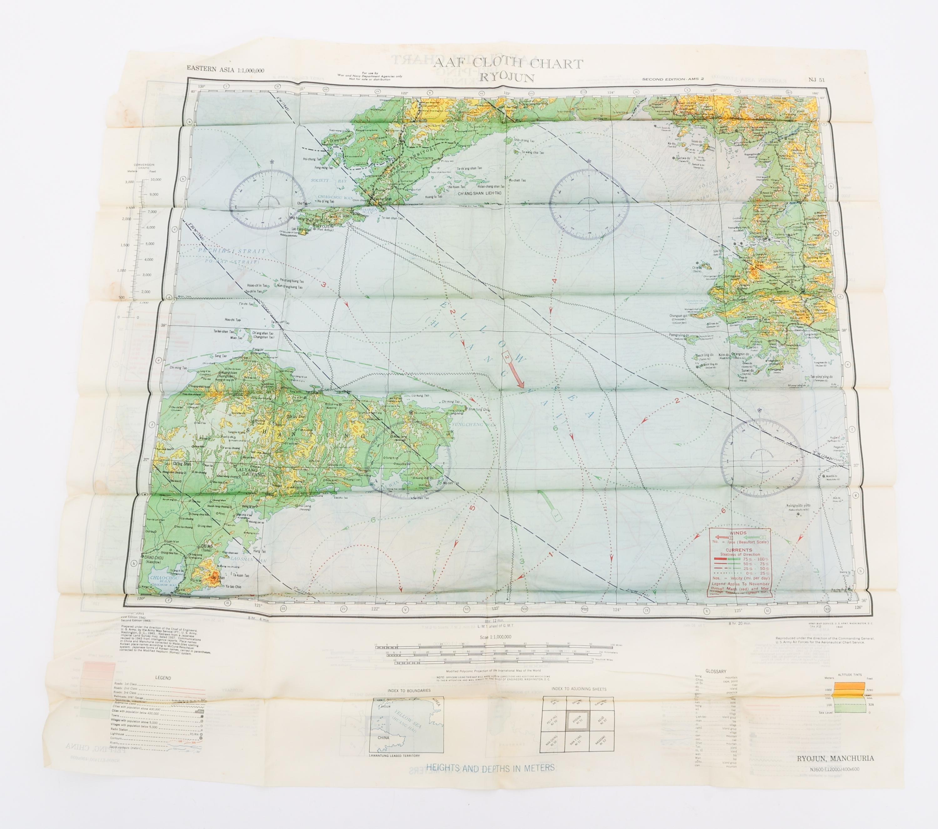 WWII USAAF CLOTH ESCAPE & EVASION MAPS