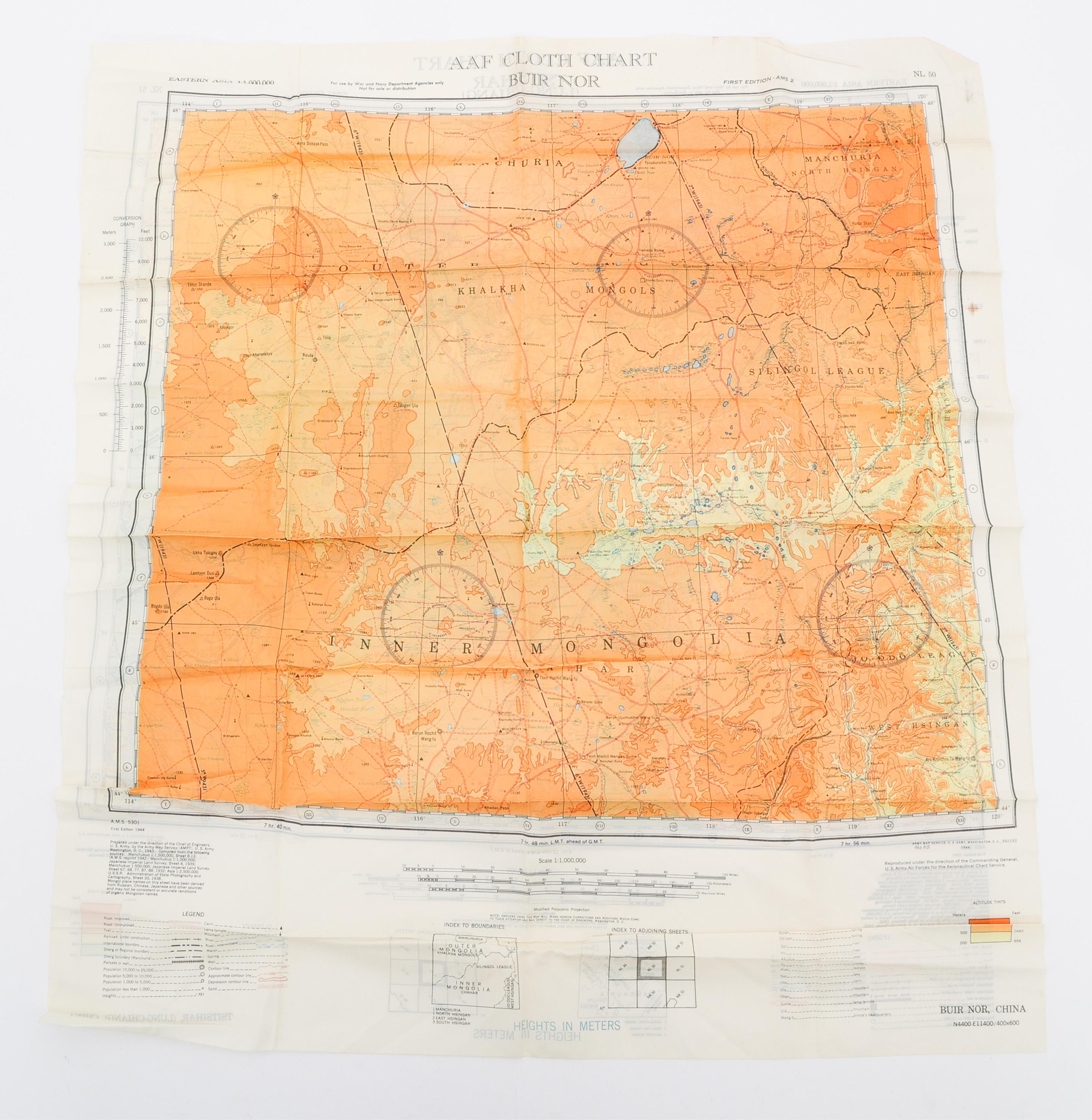 WWII USAAF CLOTH ESCAPE & EVASION MAPS