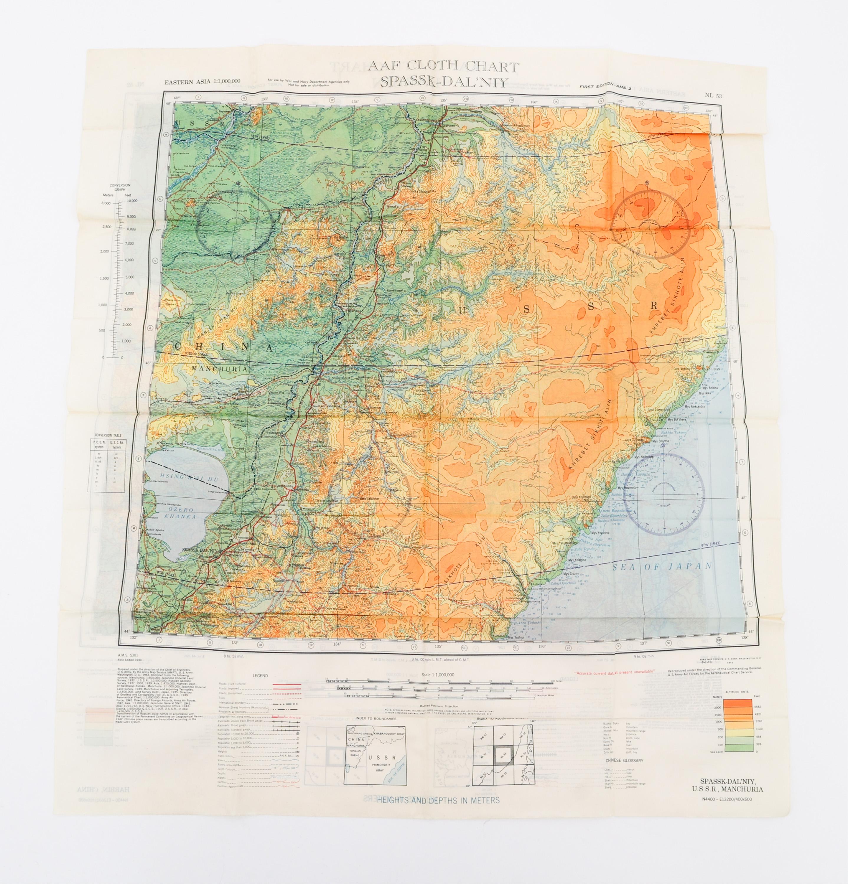 WWII USAAF CLOTH ESCAPE & EVASION MAPS