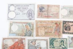 WWI - WWII FRENCH CURRENCY, POST CARD, & CALENDAR