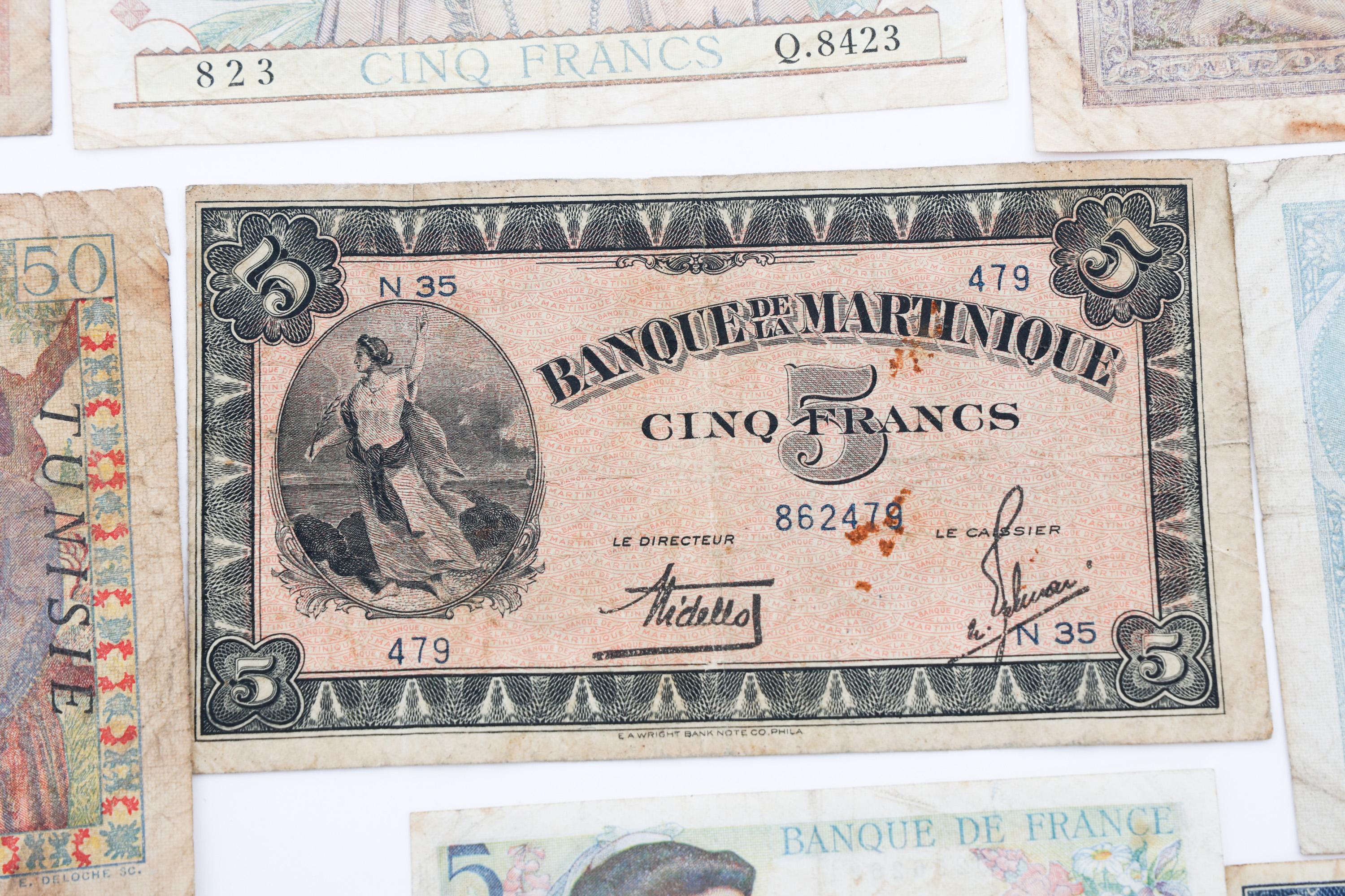 WWI - WWII FRENCH CURRENCY, POST CARD, & CALENDAR