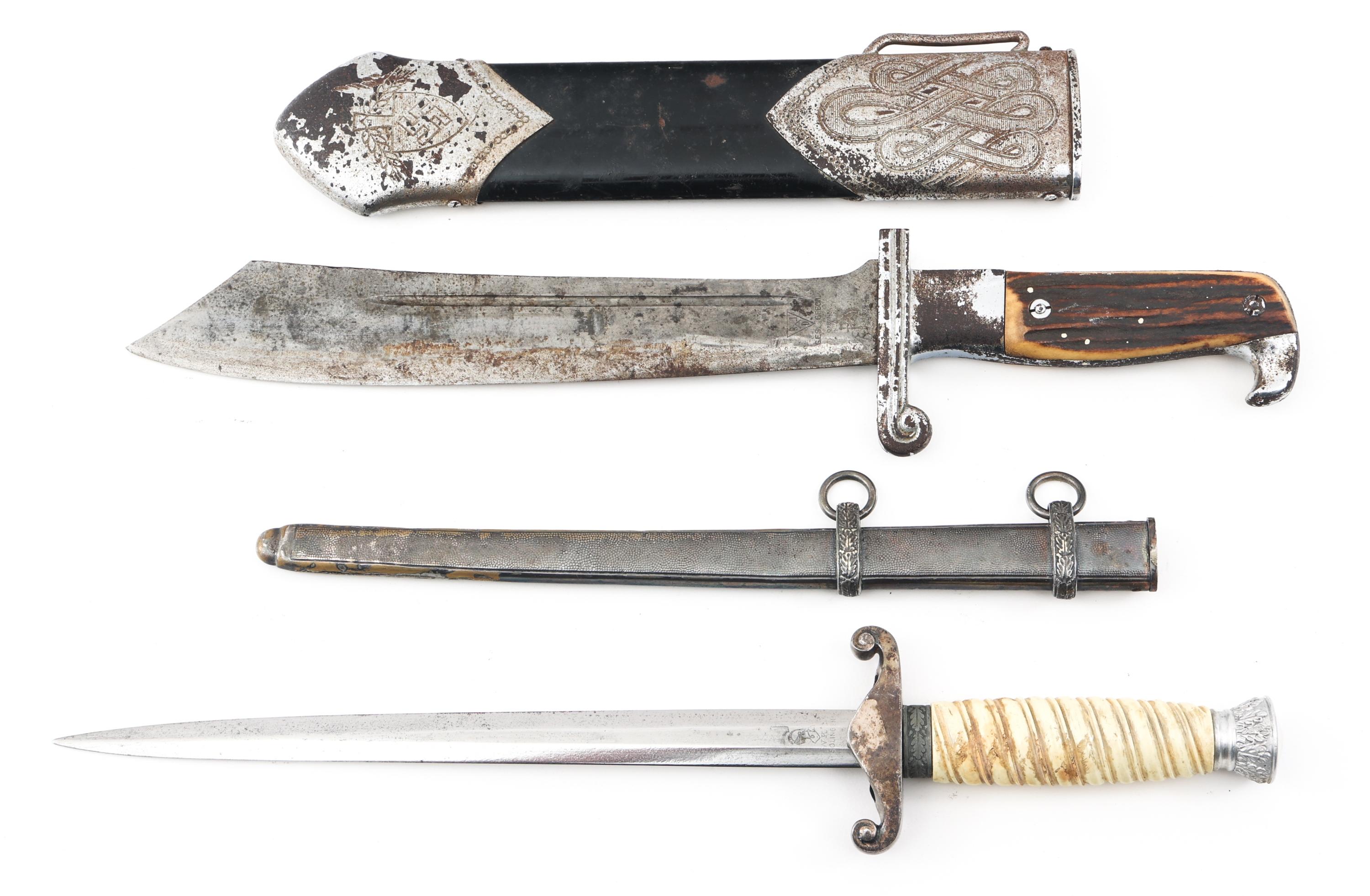 WWII GERMAN RAD EICKHORN & WKC ARMY DAGGERS