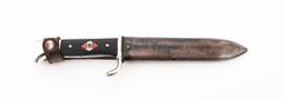 WWII GERMAN HITLER YOUTH KNIFE - MOTTO by EICKHORN