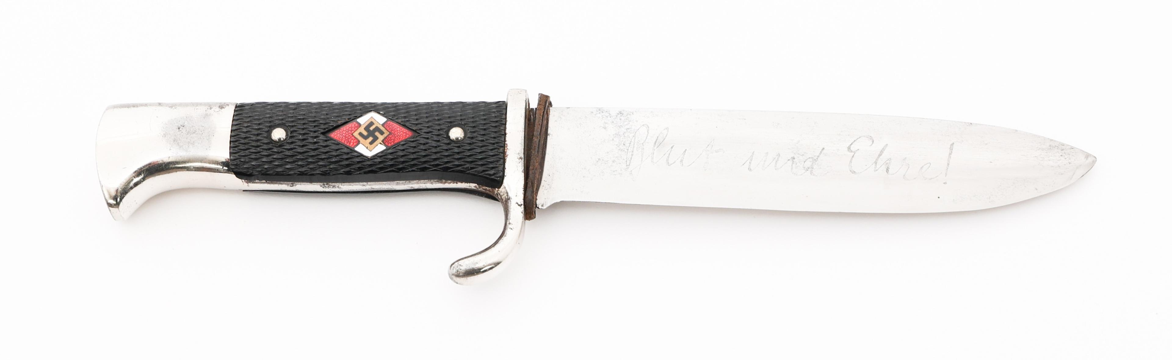 WWII GERMAN HITLER YOUTH KNIFE - MOTTO by EICKHORN