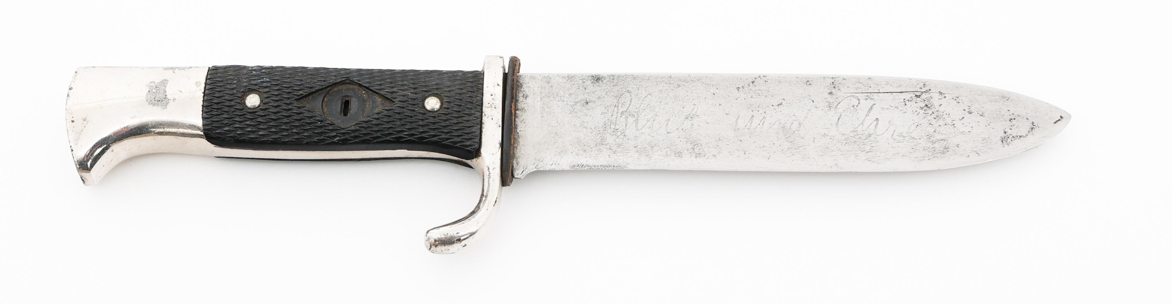 WWII GERMAN HITLER YOUTH KNIFE - MOTTO by EICKHORN