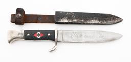 WWII GERMAN HITLER YOUTH KNIFE - MOTTO RZM M7/2