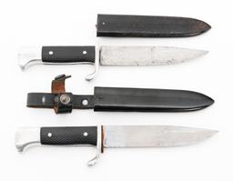 WWII GERMAN JUNGVOLK KNIVES WITH SCABBARDS