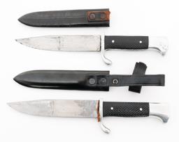 WWII GERMAN JUNGVOLK KNIVES WITH SCABBARDS