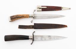 GERMAN STAG HORN & WOOD HUNTING KNIVES