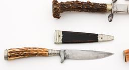 GERMAN STAG HORN PICNIC KNIVES & FINGERNAIL FILE