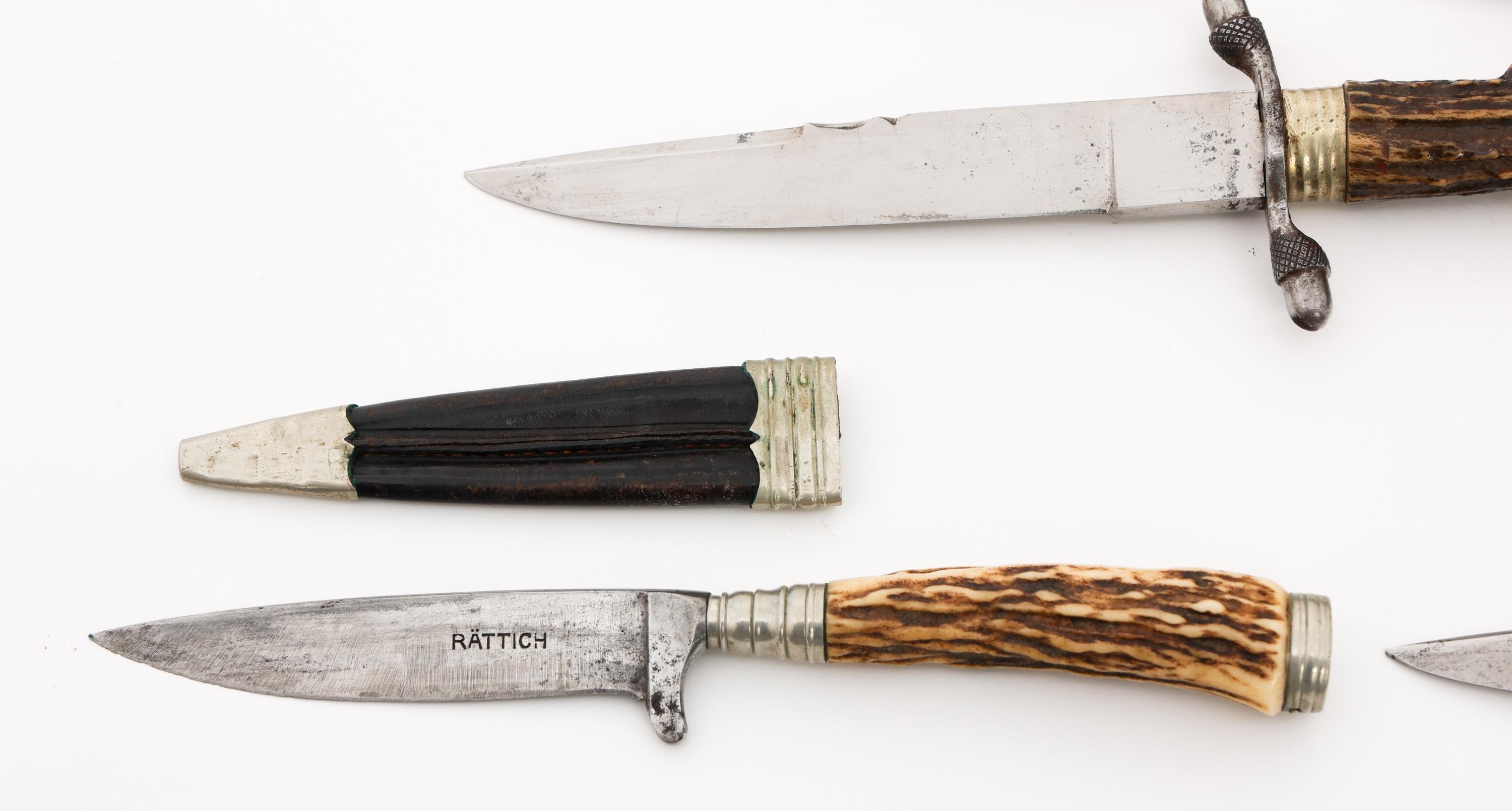 GERMAN STAG HORN PICNIC KNIVES & FINGERNAIL FILE