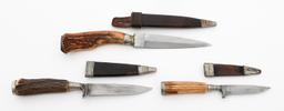 GERMAN STAG HORN PICNIC KNIVES WITH SHEATHS
