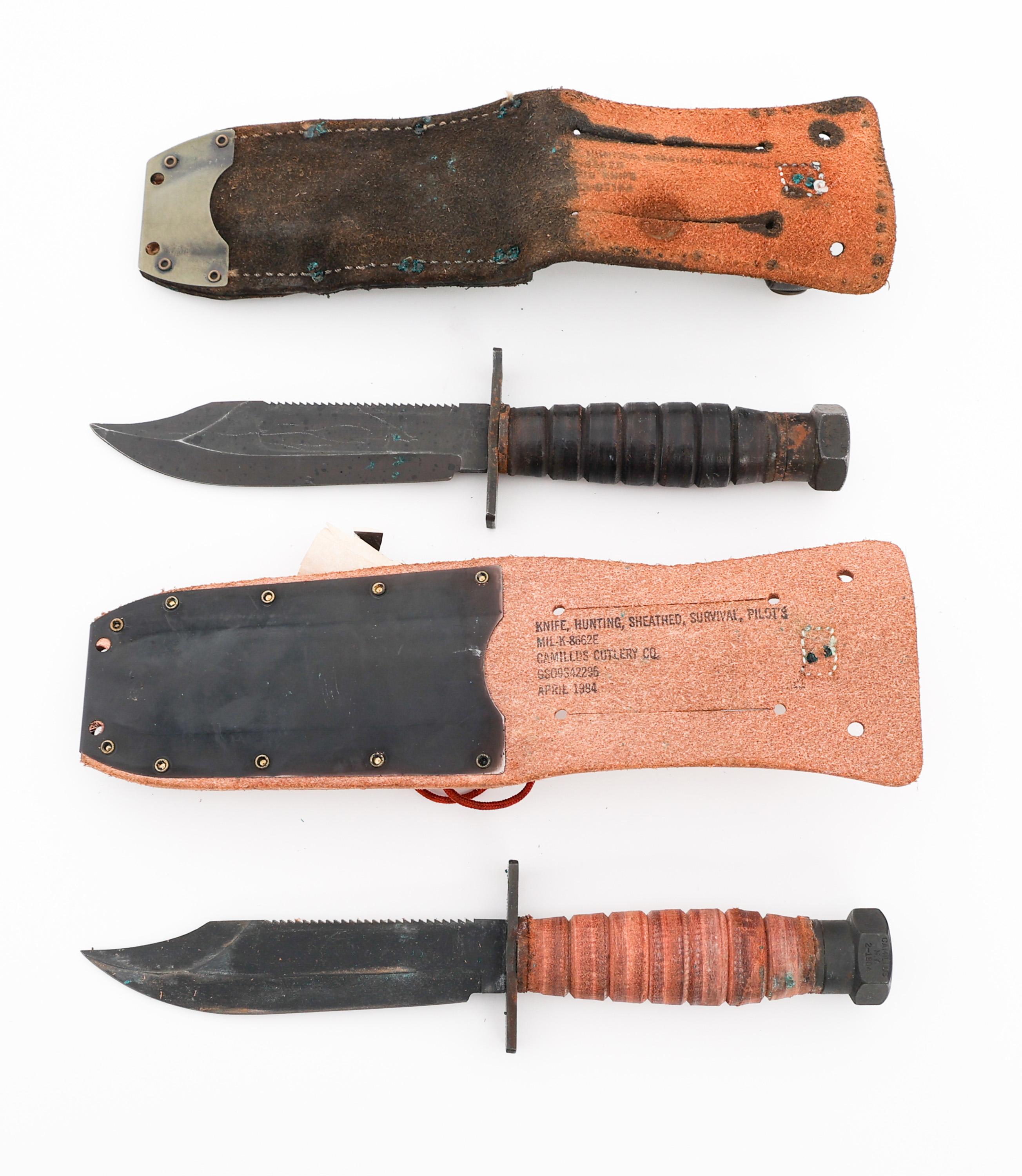 COLD WAR USAF JET PILOT SURVIVAL KNIVES - CAMILLUS