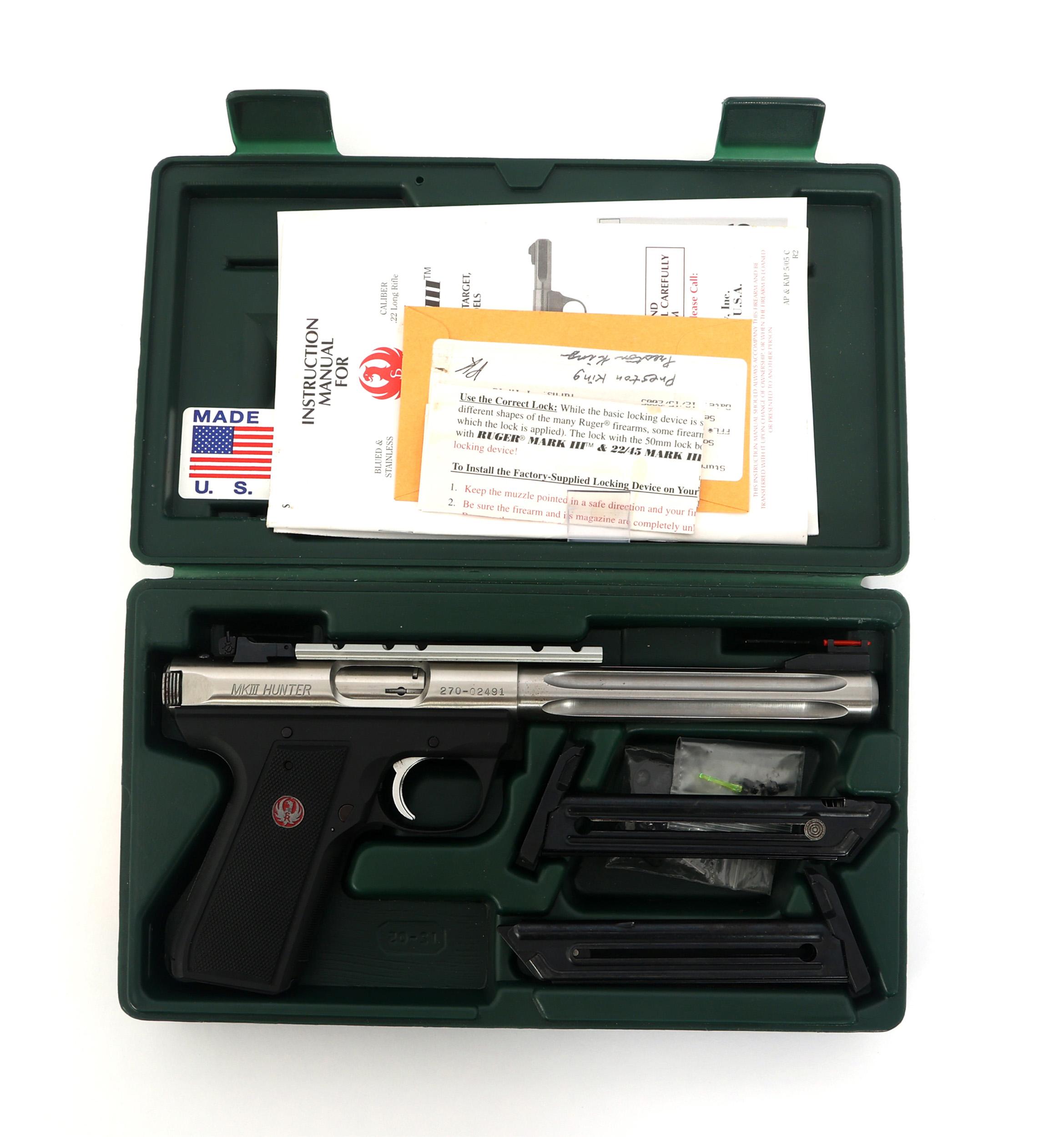 RUGER Mk III HUNTER .22 LR CALIBER TARGET PISTOL