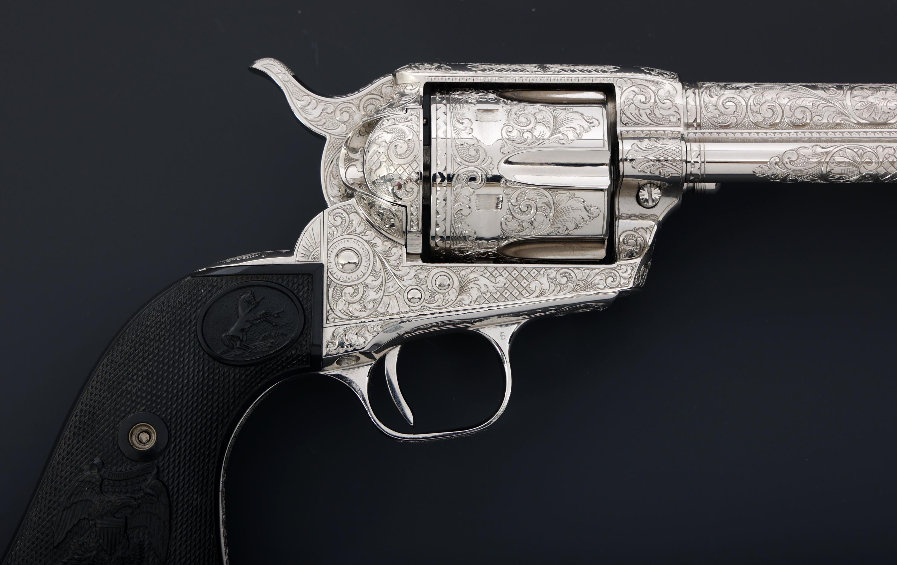 LOMBARDY ENGRAVED COLT SINGLE ACTION ARMY REVOLVER