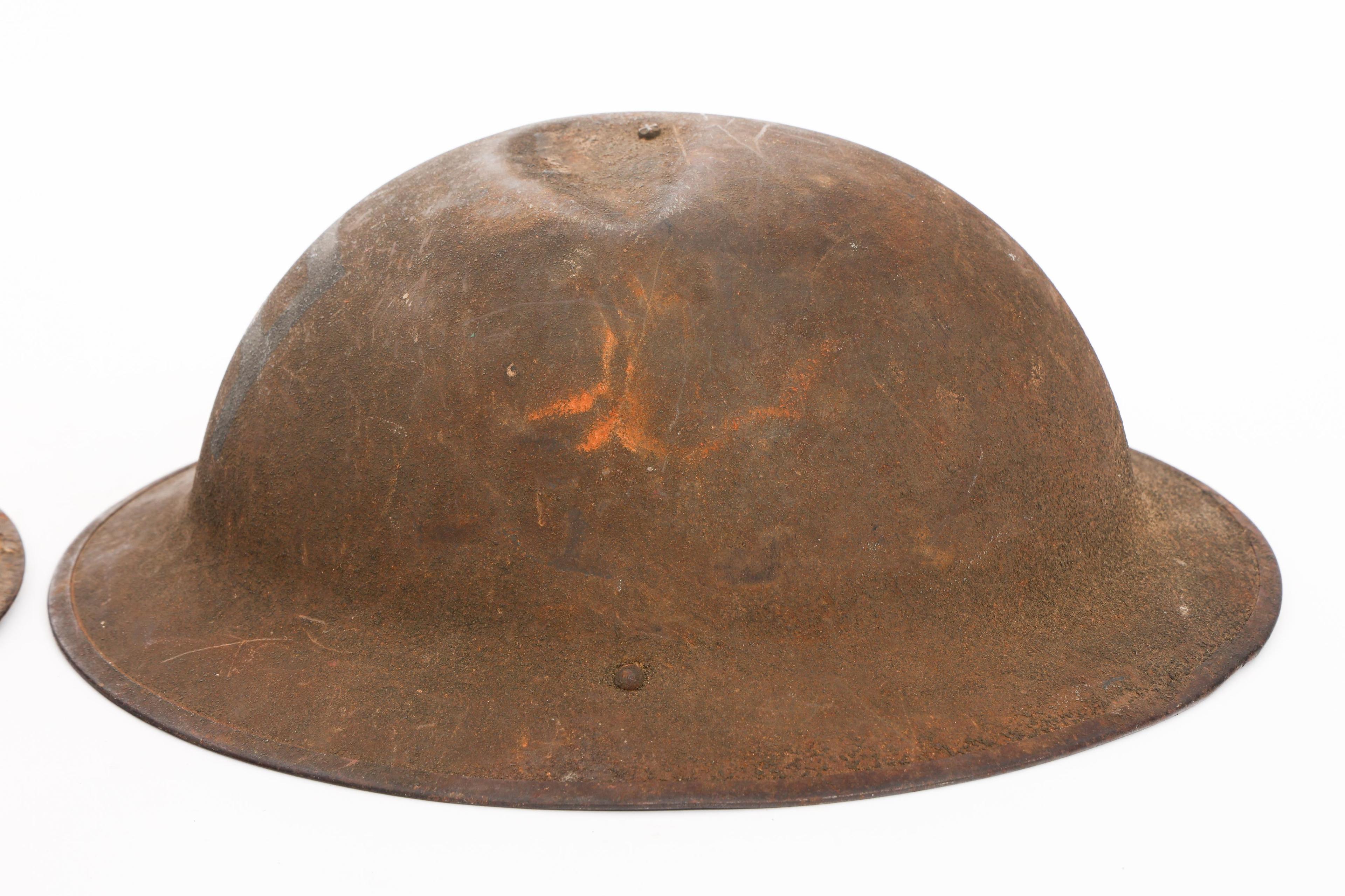 WWI US AEF 1st ARMY M1917 DOUGHBOY HELMETS
