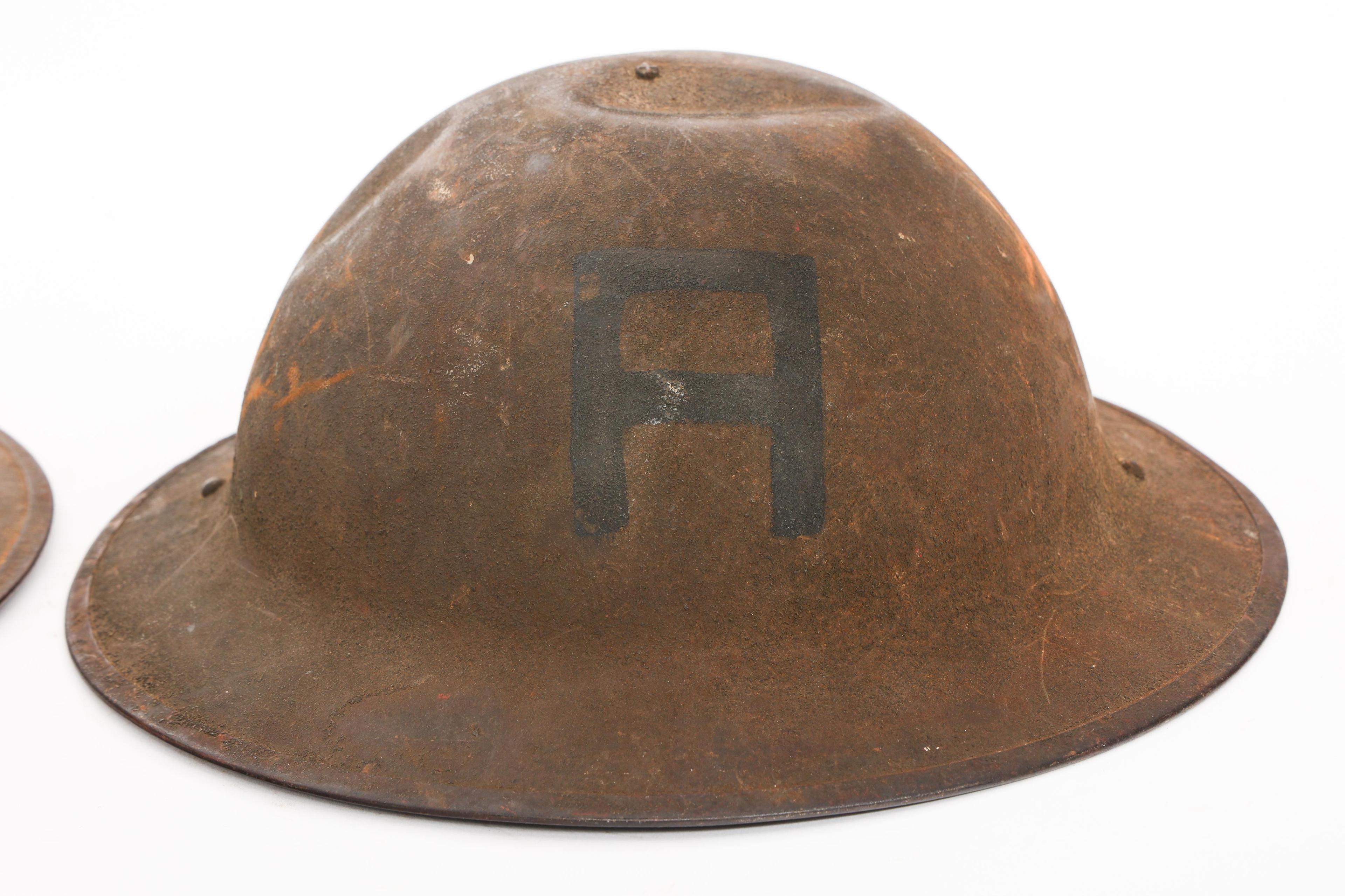 WWI US AEF 1st ARMY M1917 DOUGHBOY HELMETS