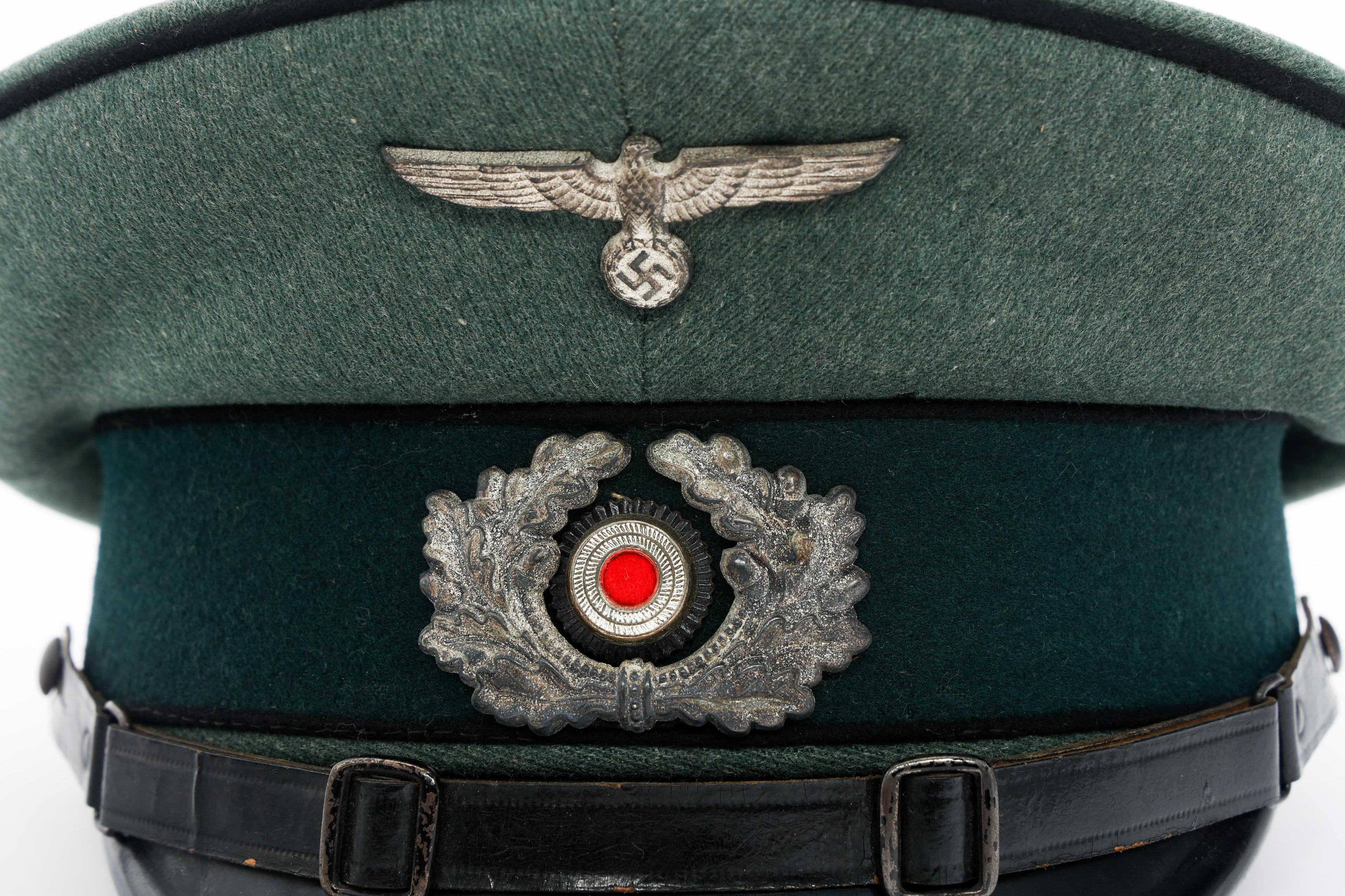 WWII GERMAN HEER ENGINEER NCO VISOR CAP