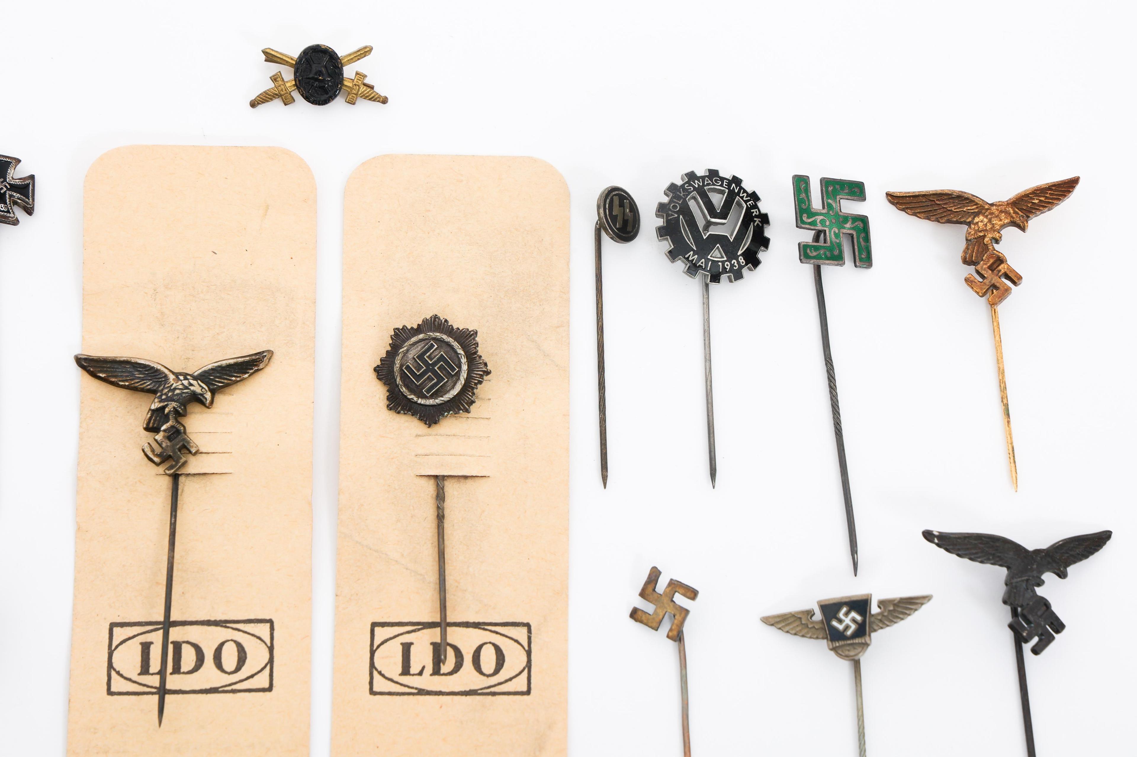 WWII GERMAN LUFTWAFFE, SS, DAF & SA STICK PINS