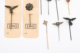WWII GERMAN LUFTWAFFE, SS, DAF & SA STICK PINS