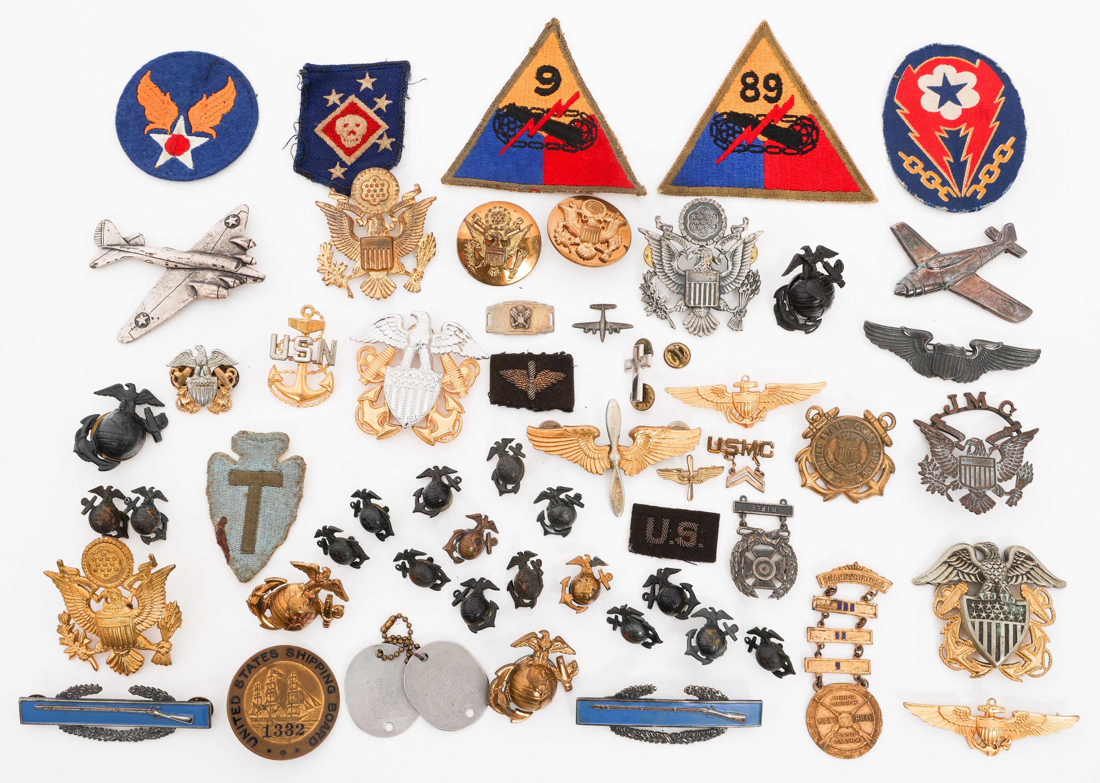 WWII - COLD WAR US ARMED FORCES INSIGNIA & PATCHES