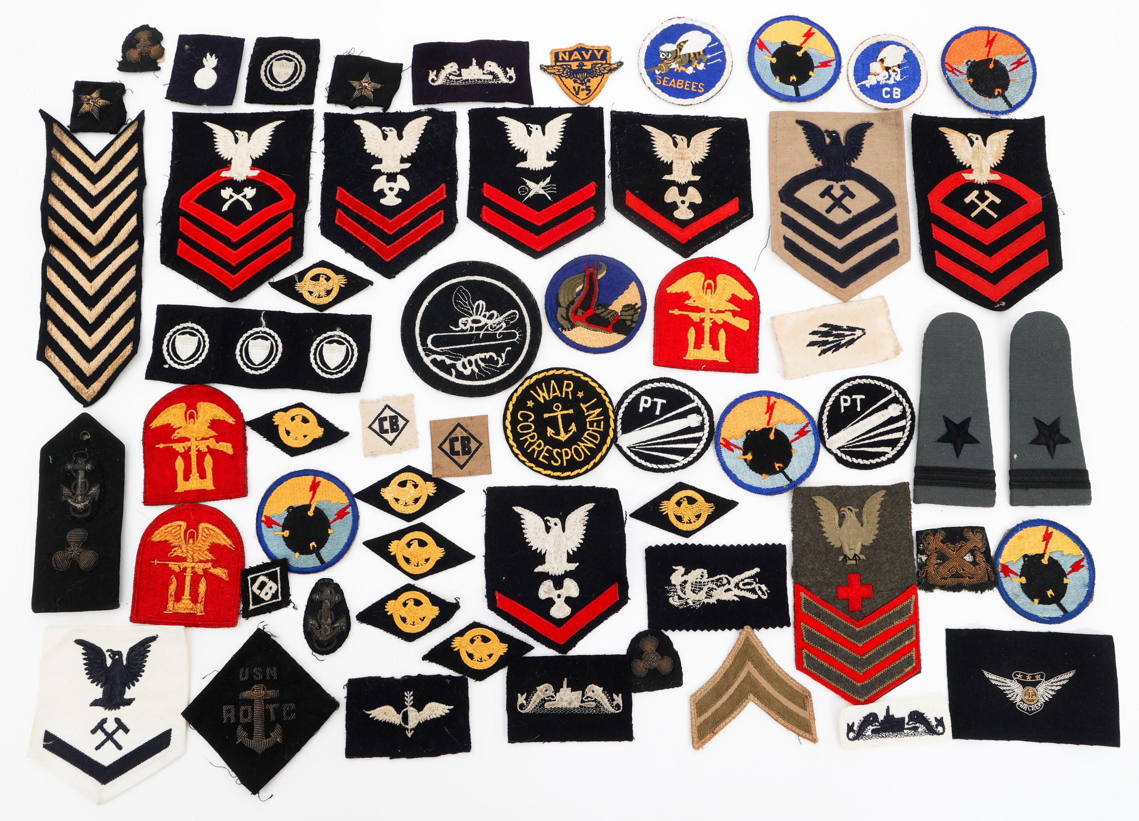 WWII US NAVY PATCHES & CLOTH INSIGNIA
