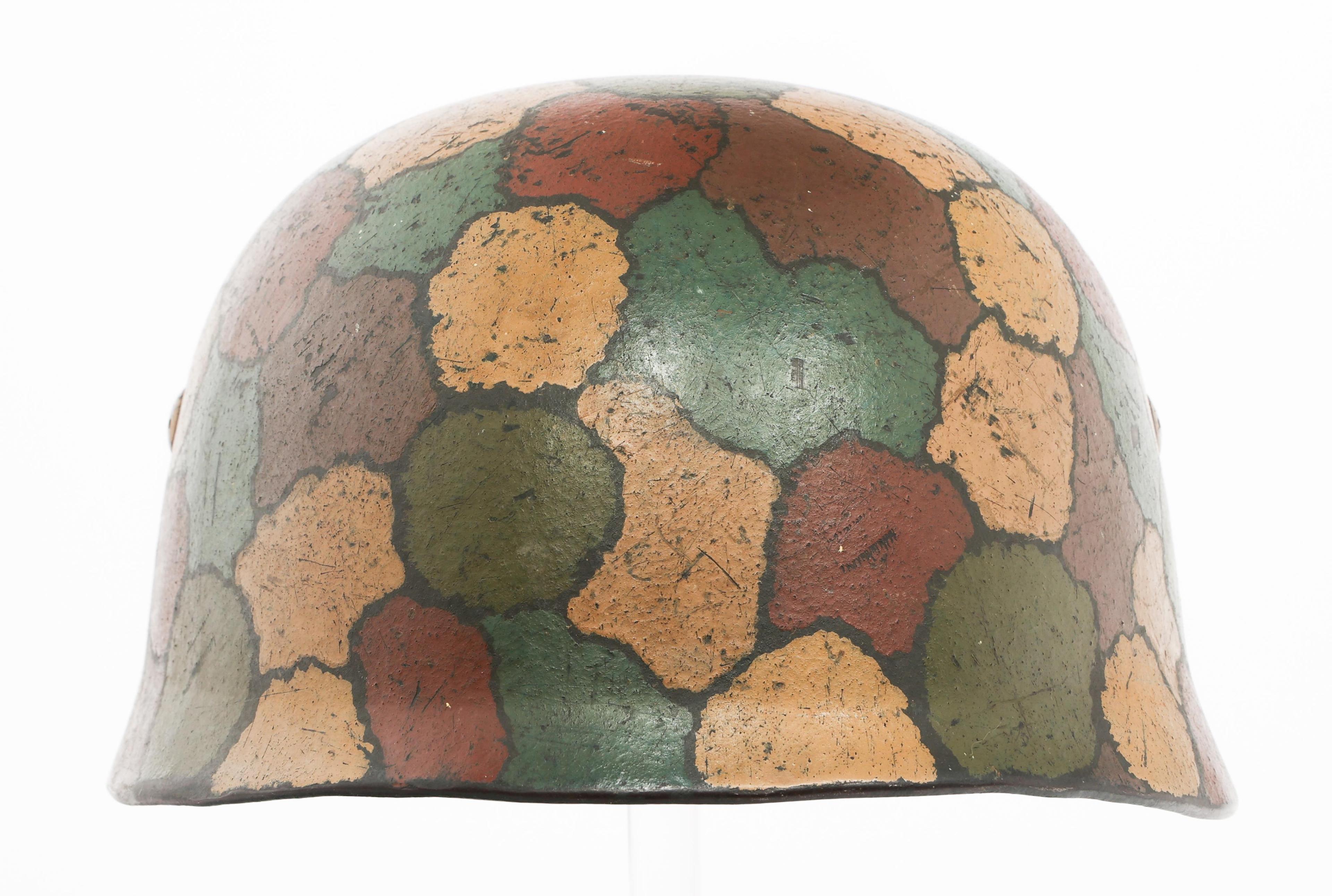 WWII GERMAN CRETE CAMO M38 FALLSCHIRMJAGER HELMET
