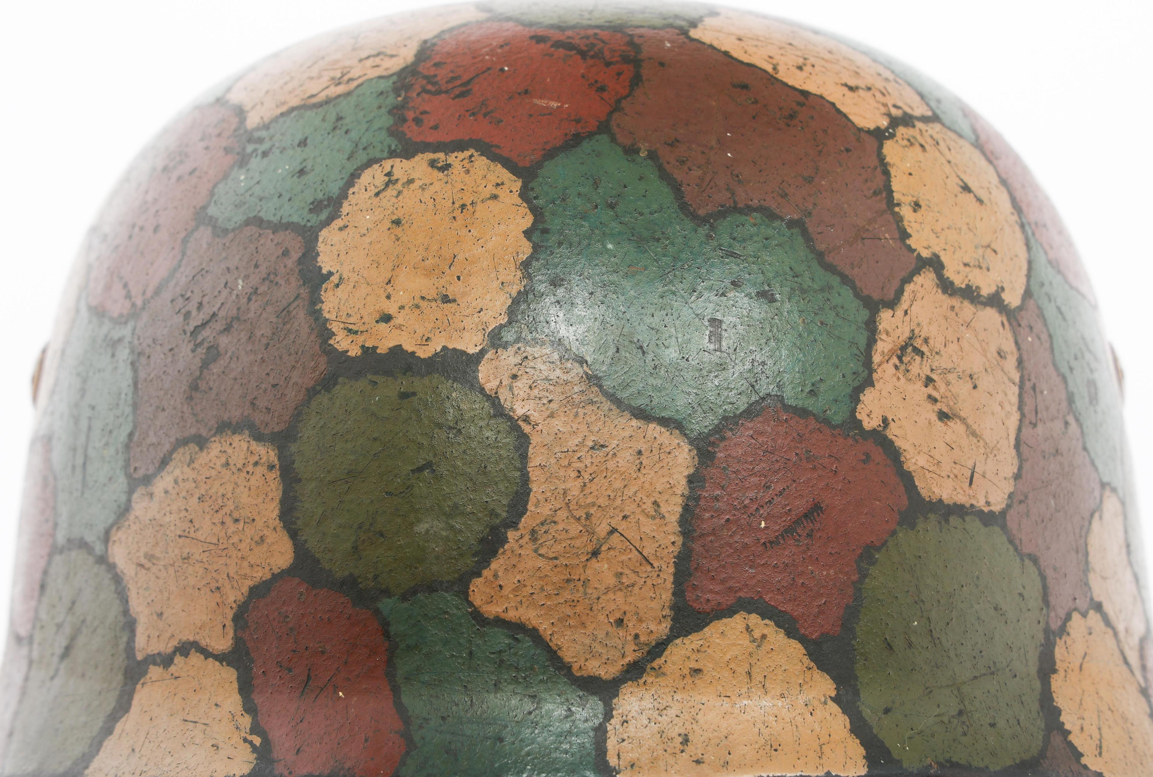 WWII GERMAN CRETE CAMO M38 FALLSCHIRMJAGER HELMET