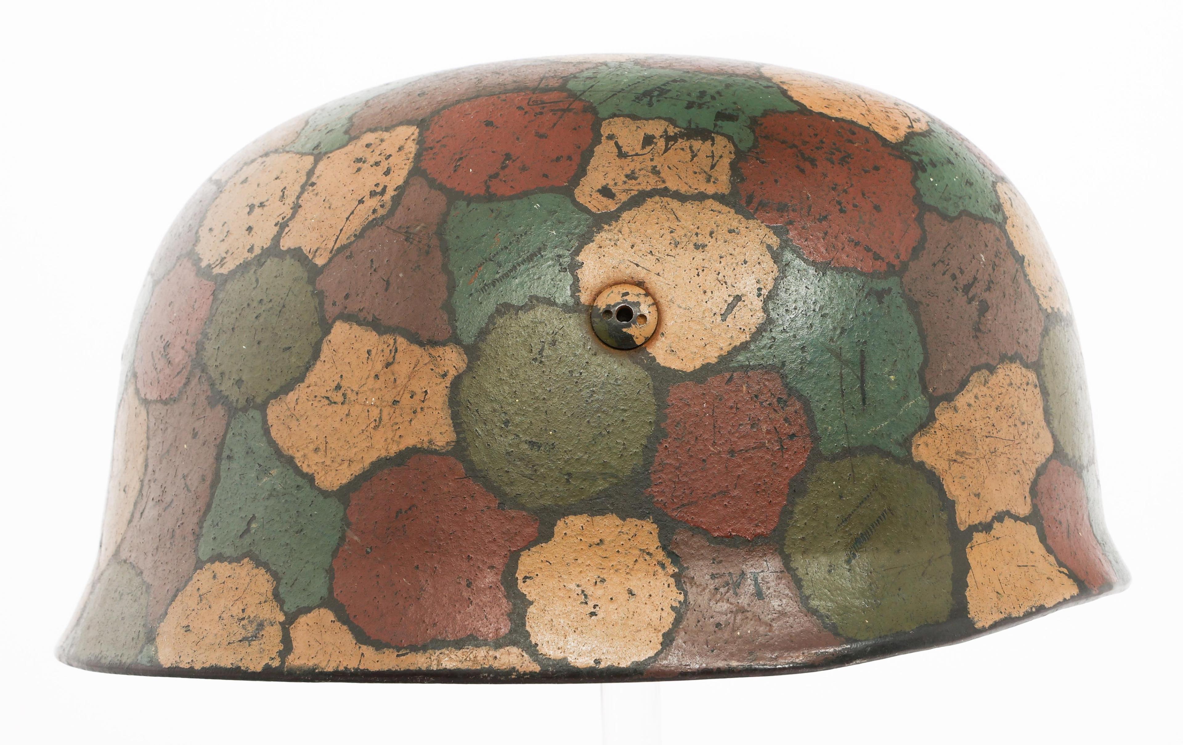 WWII GERMAN CRETE CAMO M38 FALLSCHIRMJAGER HELMET