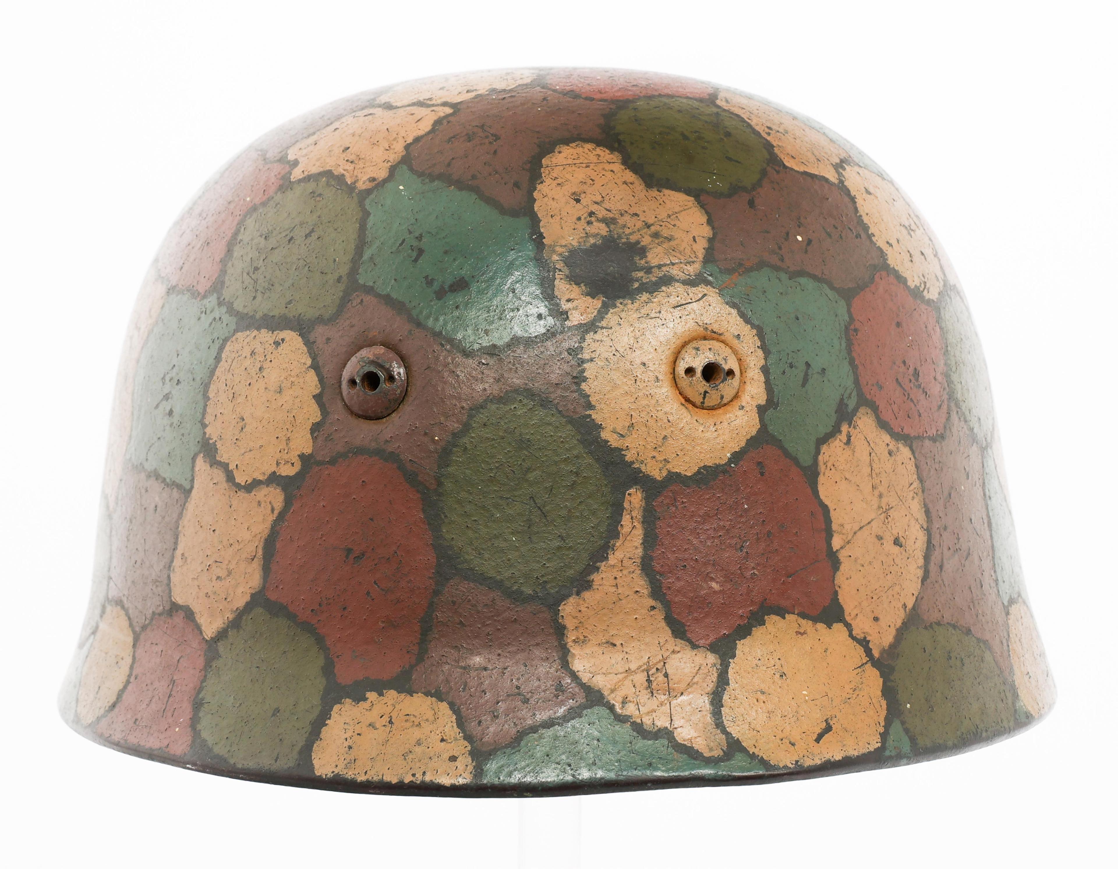 WWII GERMAN CRETE CAMO M38 FALLSCHIRMJAGER HELMET
