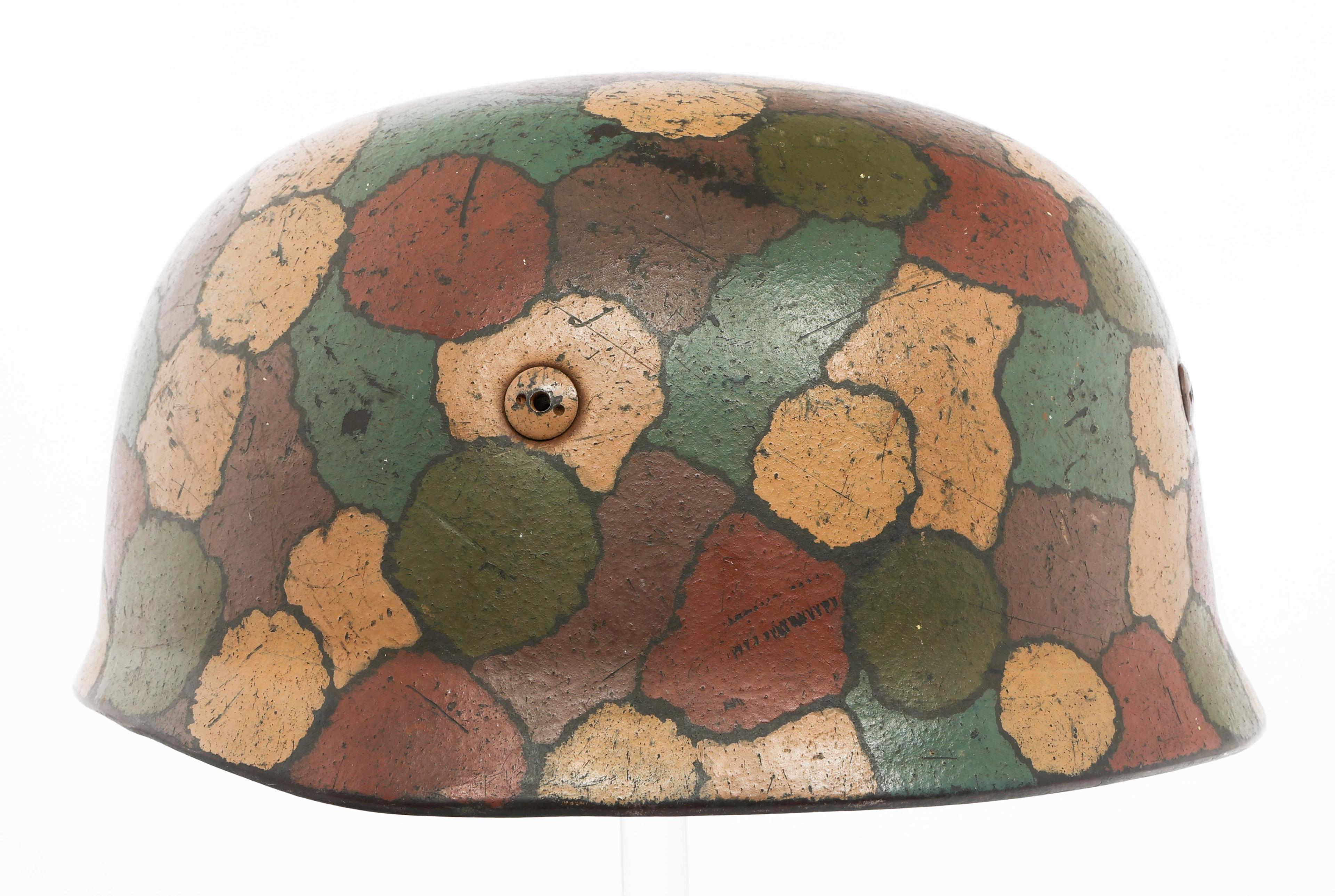 WWII GERMAN CRETE CAMO M38 FALLSCHIRMJAGER HELMET