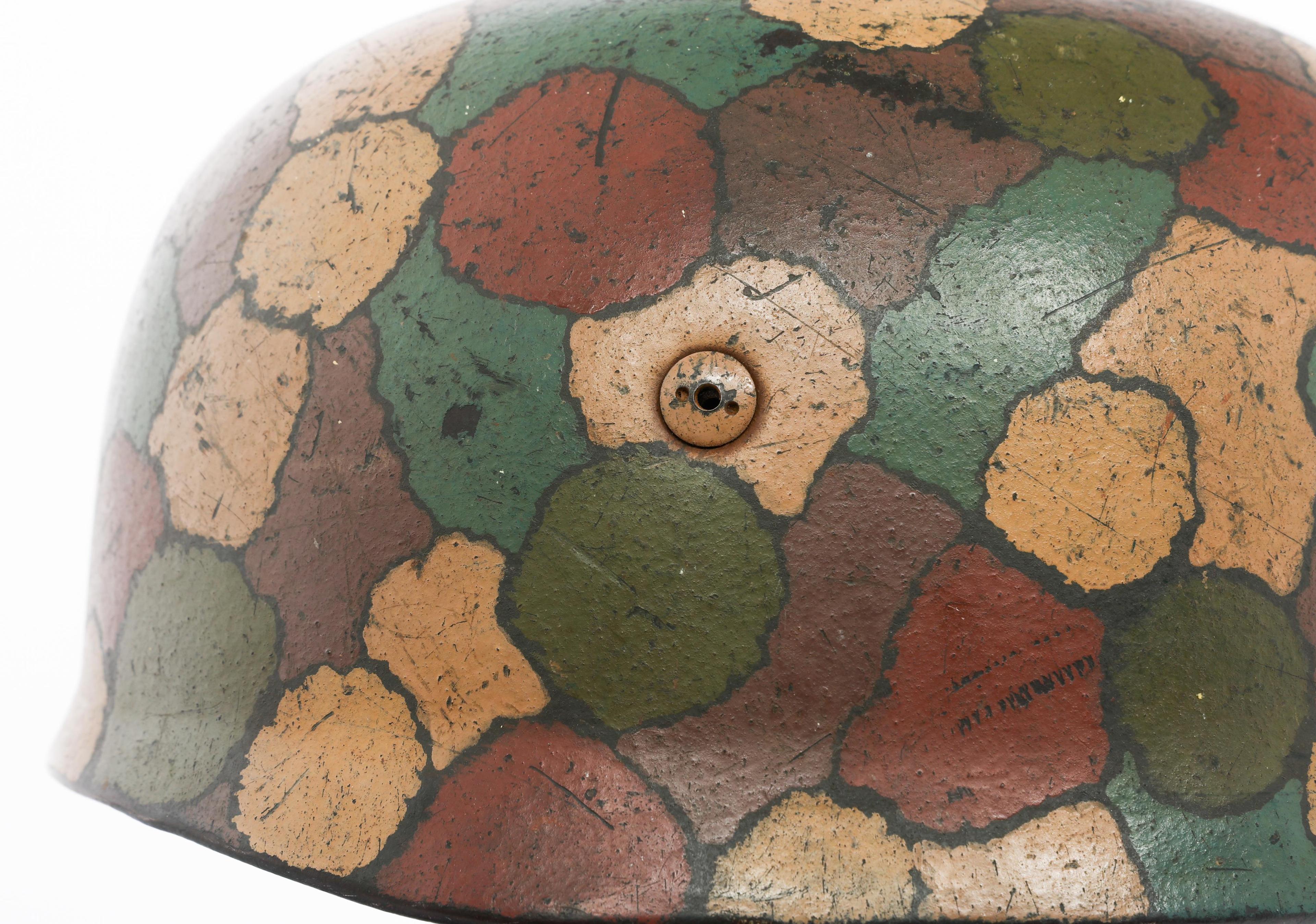 WWII GERMAN CRETE CAMO M38 FALLSCHIRMJAGER HELMET