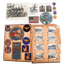 WWII USAAF 831st BOMB SQ NAMED MEDALS & PATCHES
