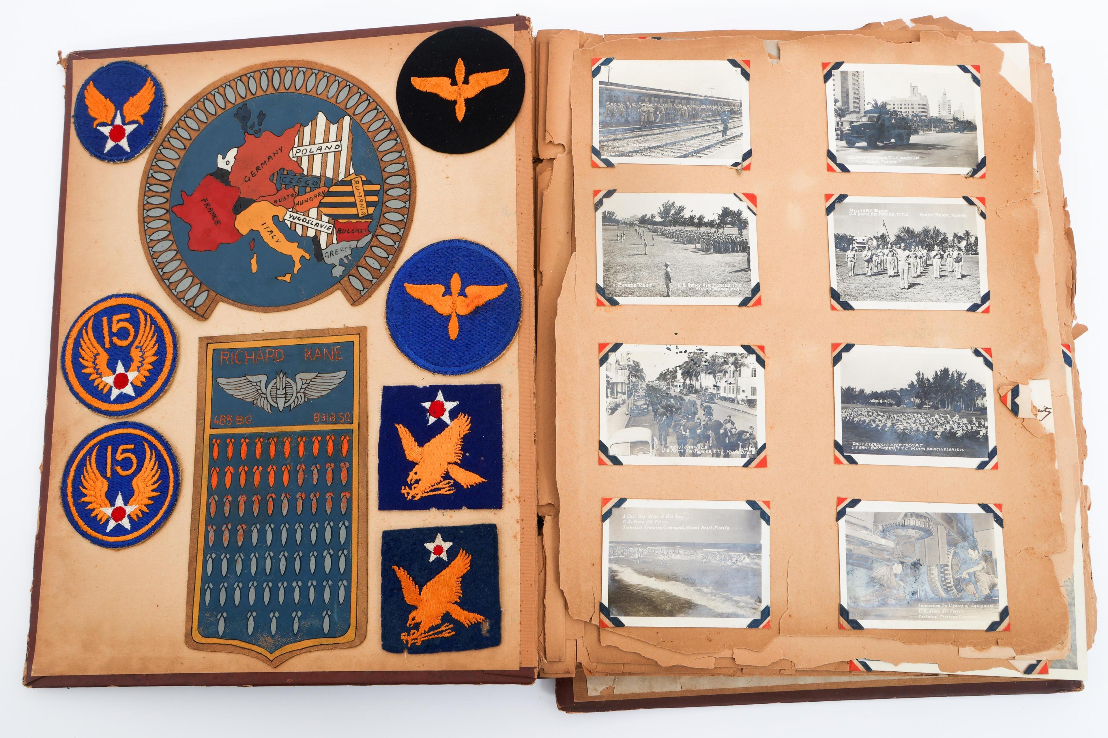 WWII USAAF 831st BOMB SQ NAMED MEDALS & PATCHES